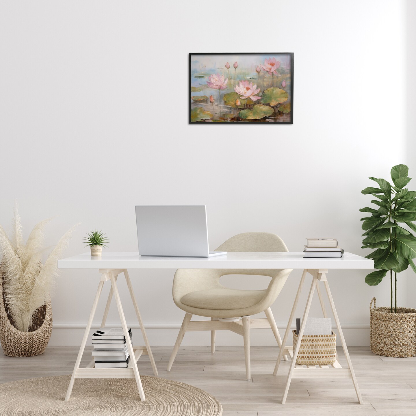 Stupell Industries Water Lilies in Spring Framed Giclee Wall Art Design by LSR Design Studio