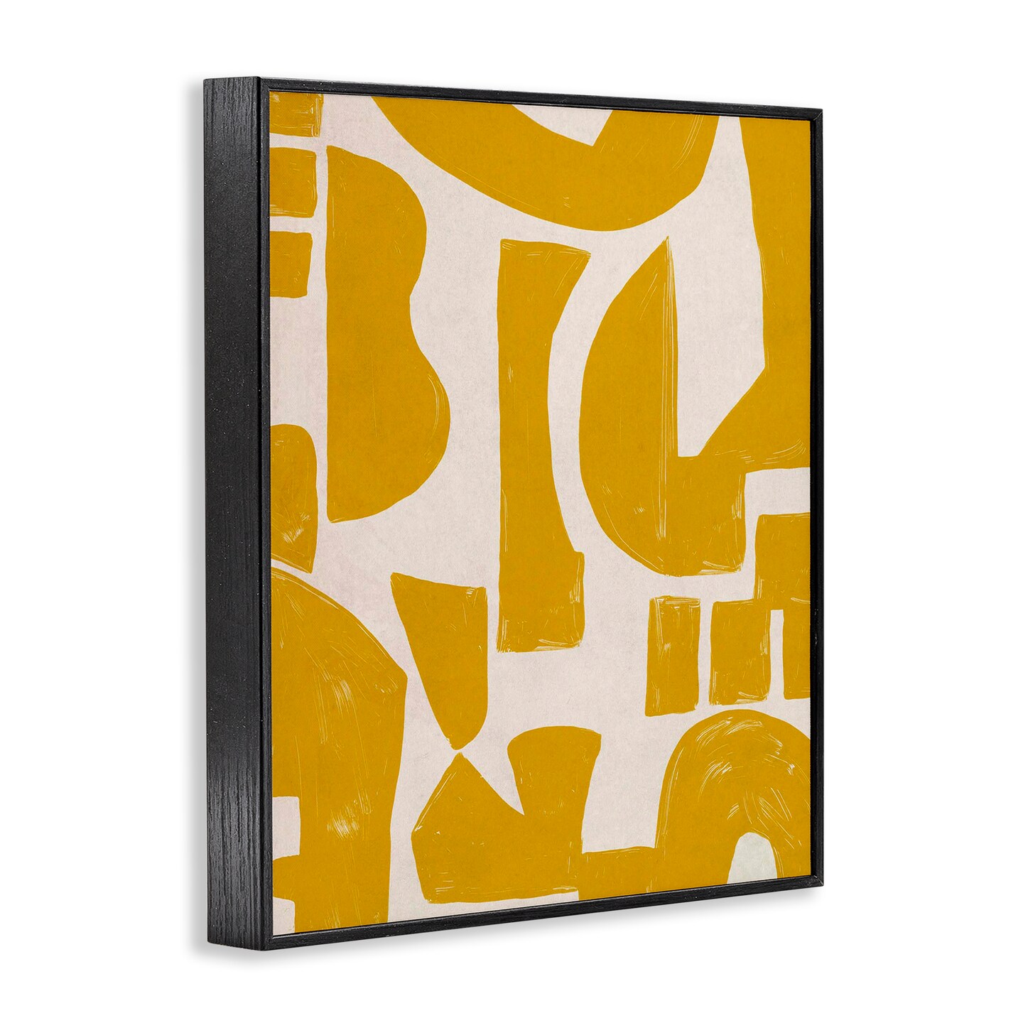 Stupell Industries Yellow Asymmetrical Shapes Framed Giclee Wall Art Design by June Erica Vess