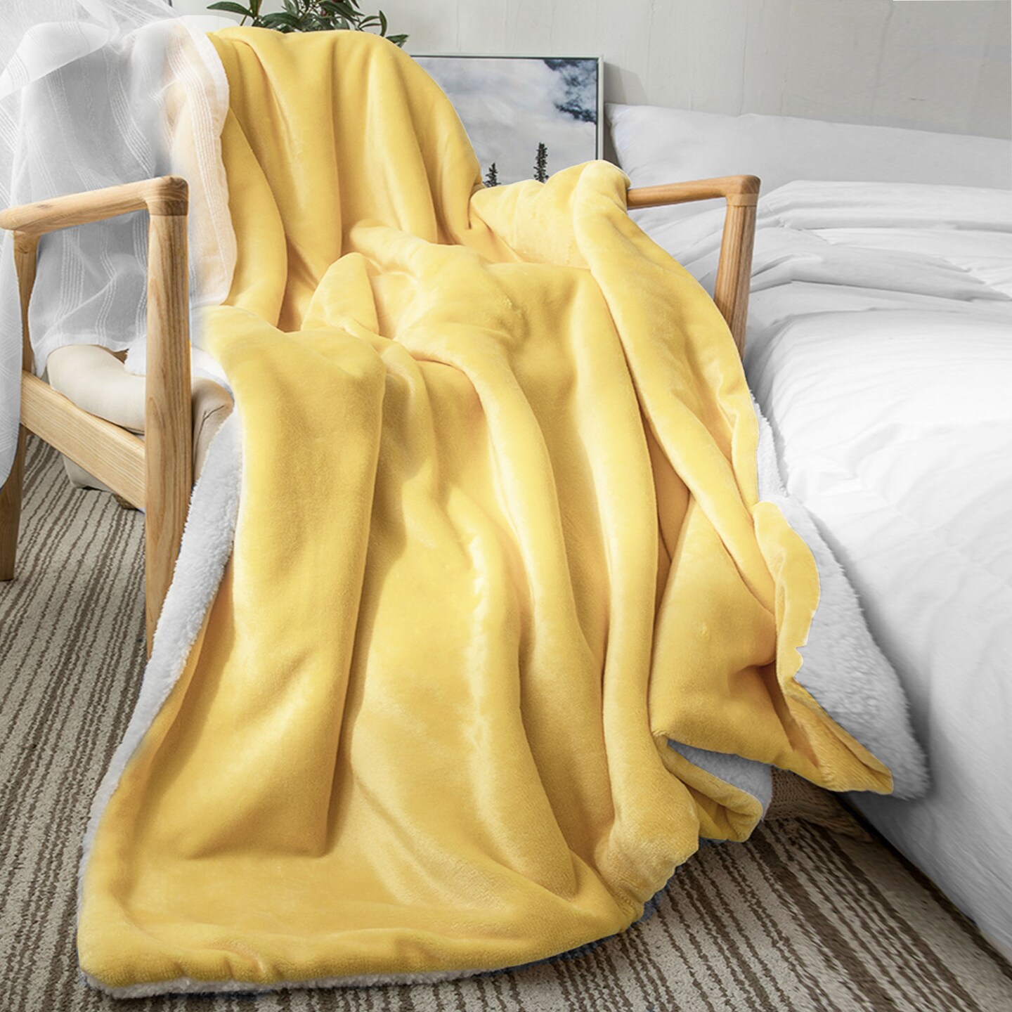 Super Soft Fluffy Snugly Solid Flannel Fleece Throws For Sofa Bed Blankets