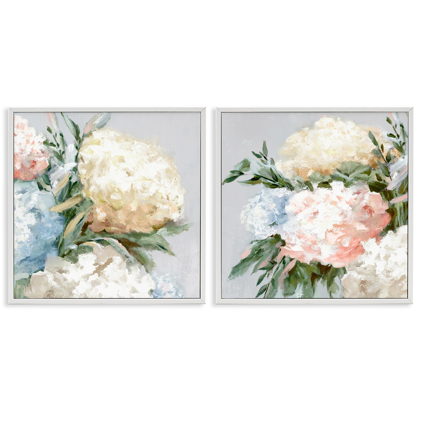 Stupell Industries Pastel Blooming Hydrangeas 2pc Framed Giclee Wall Art Set Design by Alex Black
