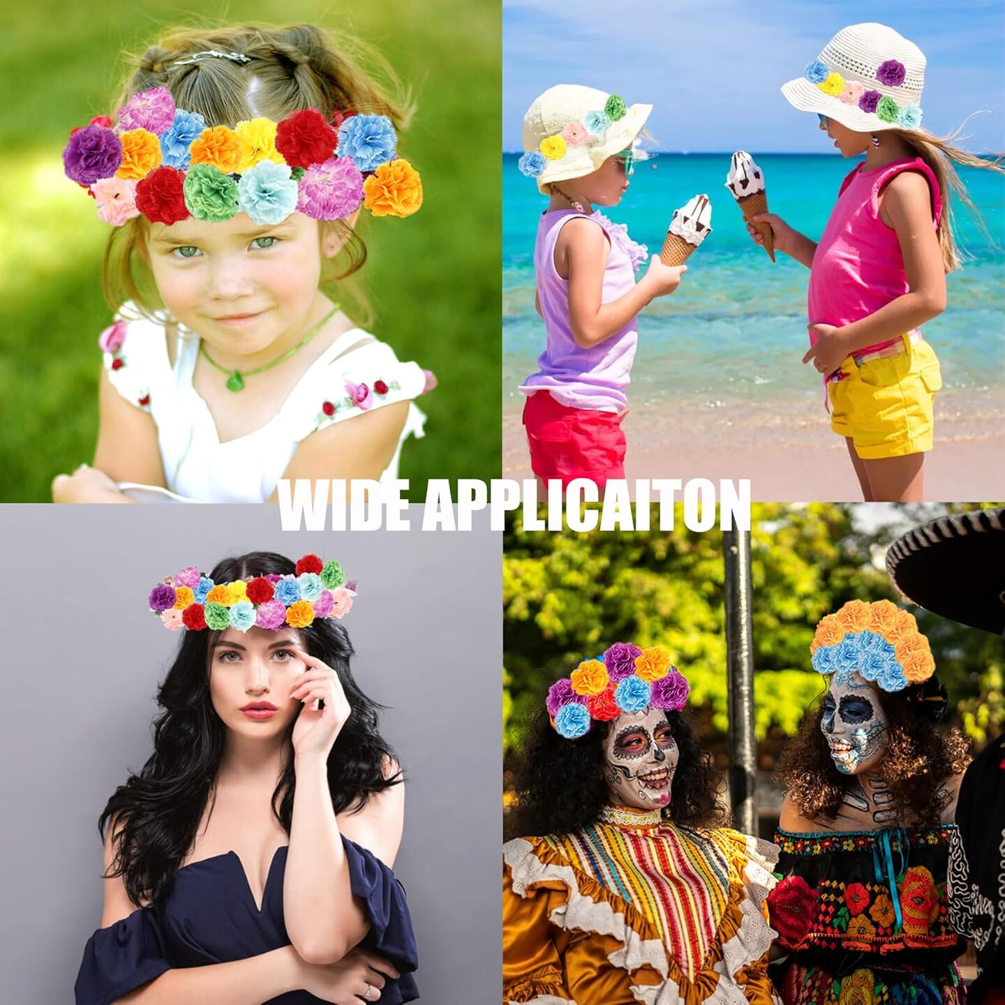 120-Pack Artificial Marigold Flower Heads – Multicolor Silk Flowers for DIY Crafts, Garland, Halloween & Mexican Party Décor