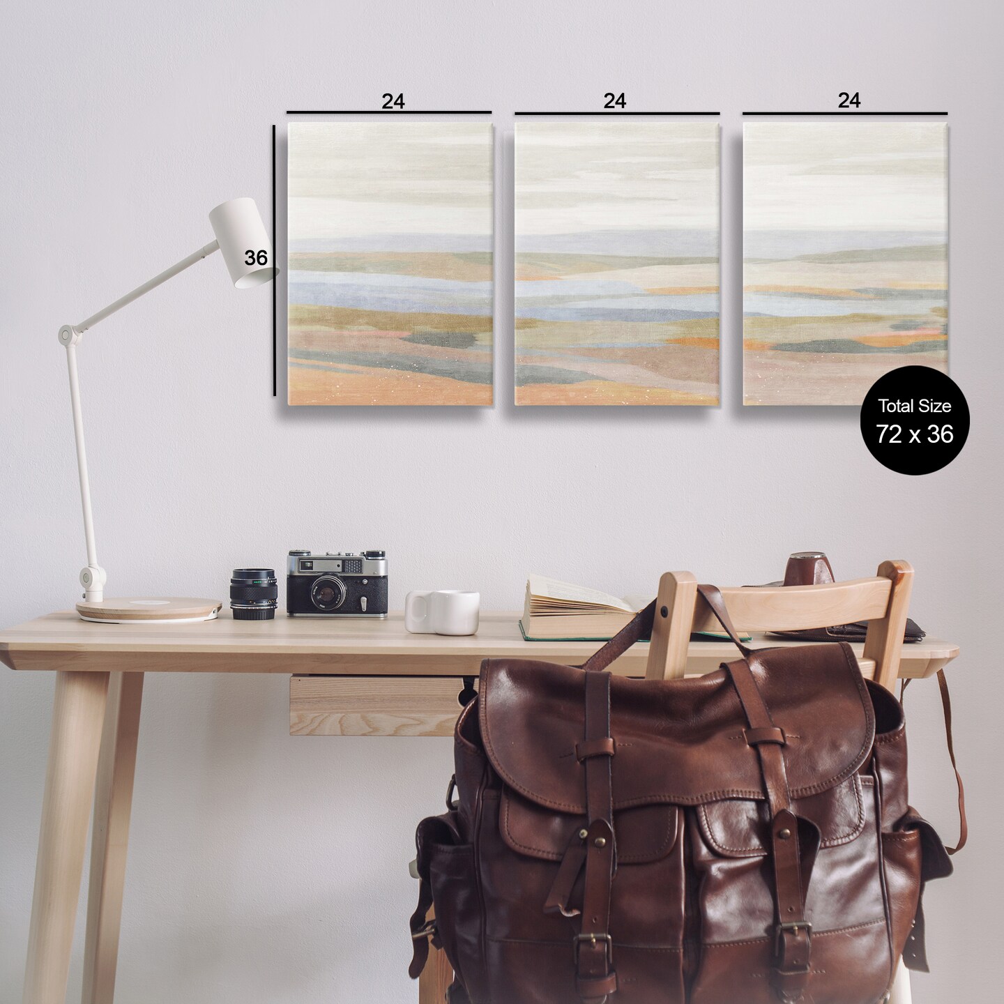 Stupell Industries Beachy Mellow Landscapes 3pc Canvas Wall Art Set Design by Suzanne Nicoll