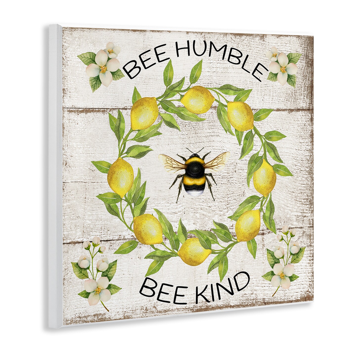 Stupell Industries Bee Humble & Kind Rustic Wall Plaque Art Design by Creatif Belle