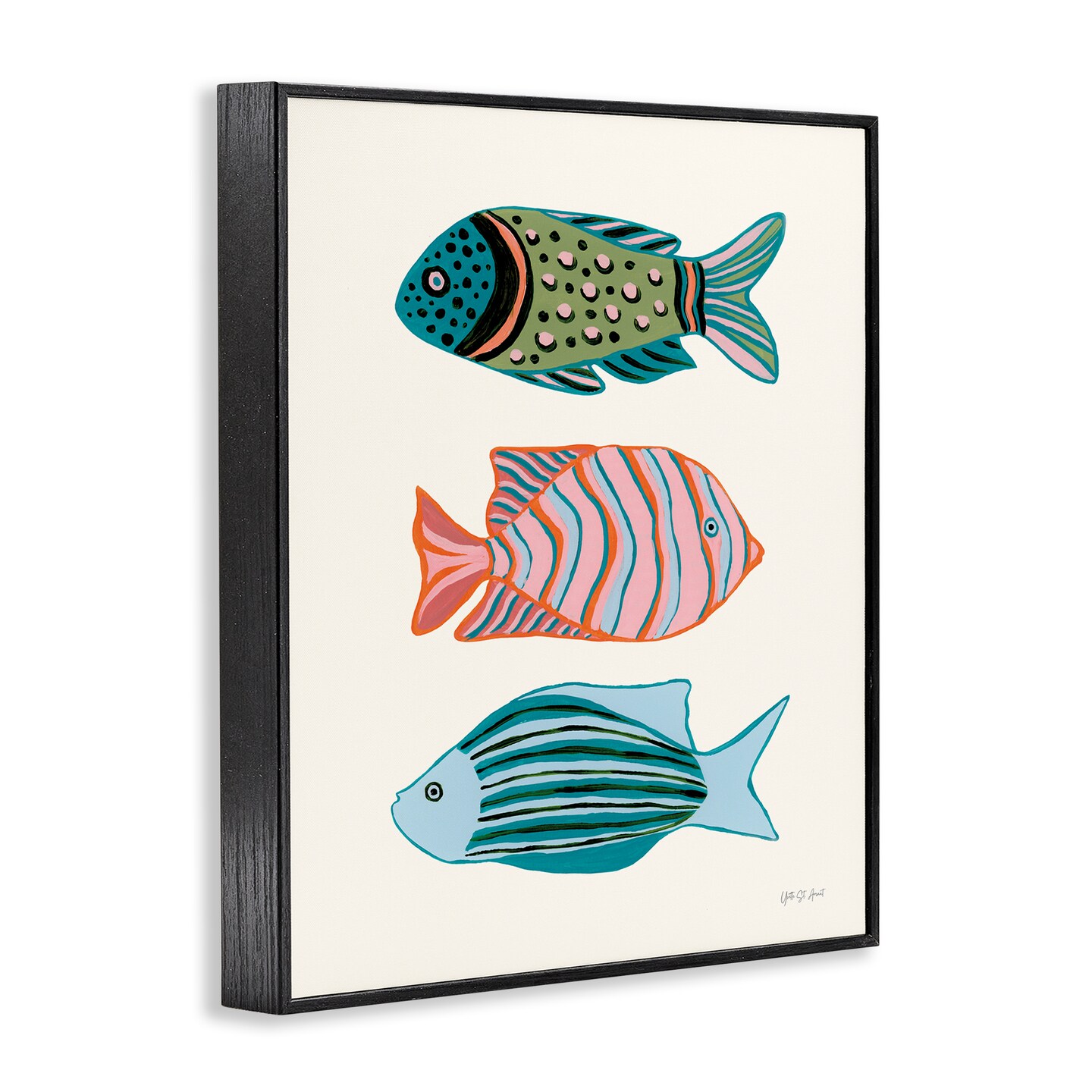 Stupell Industries Bright Tropical Fish Framed Giclee Wall Art Design by Yvette St. Amant