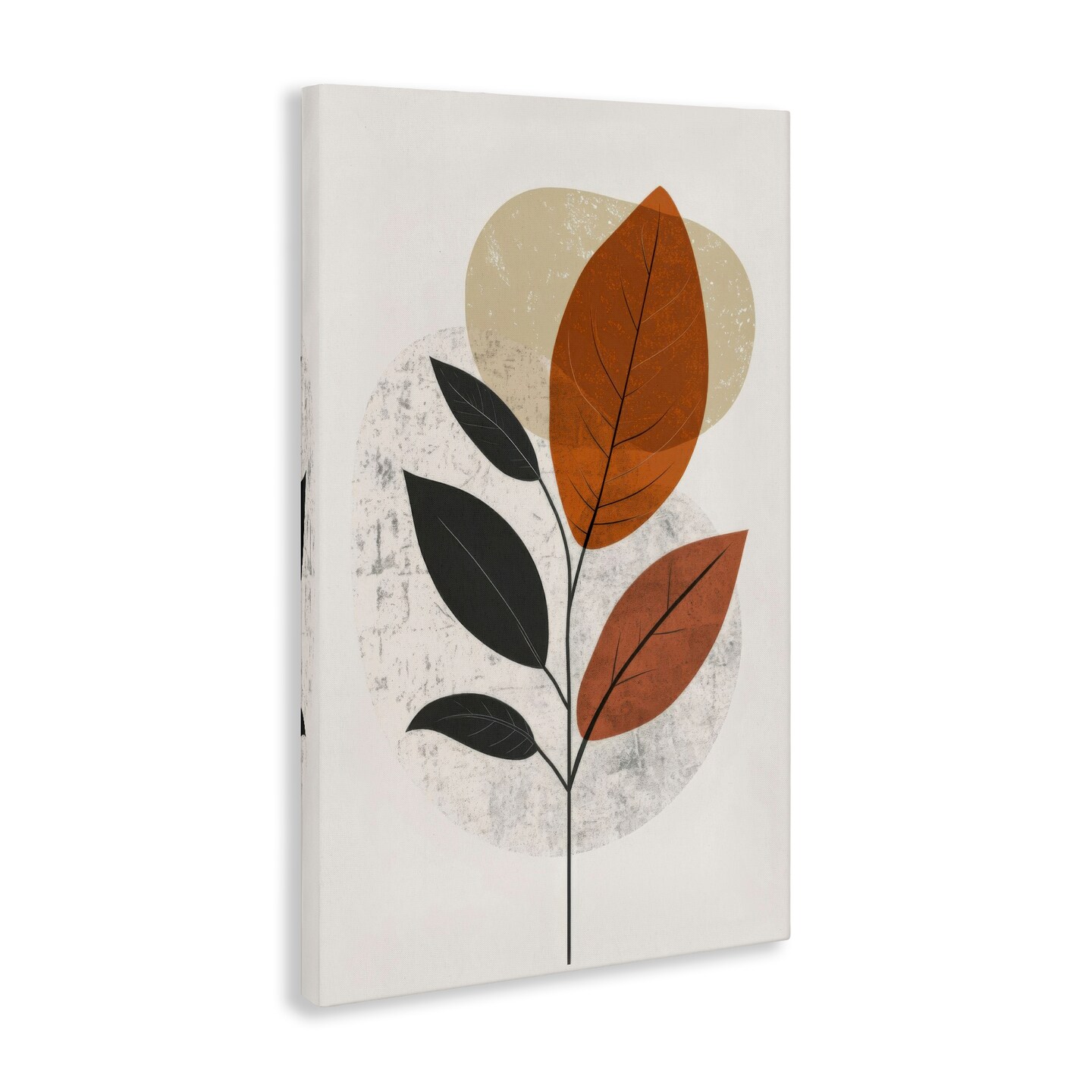 Stupell Industries Autumnal Neutral Leaves Canvas Wall Art Design by LSR Design Studio