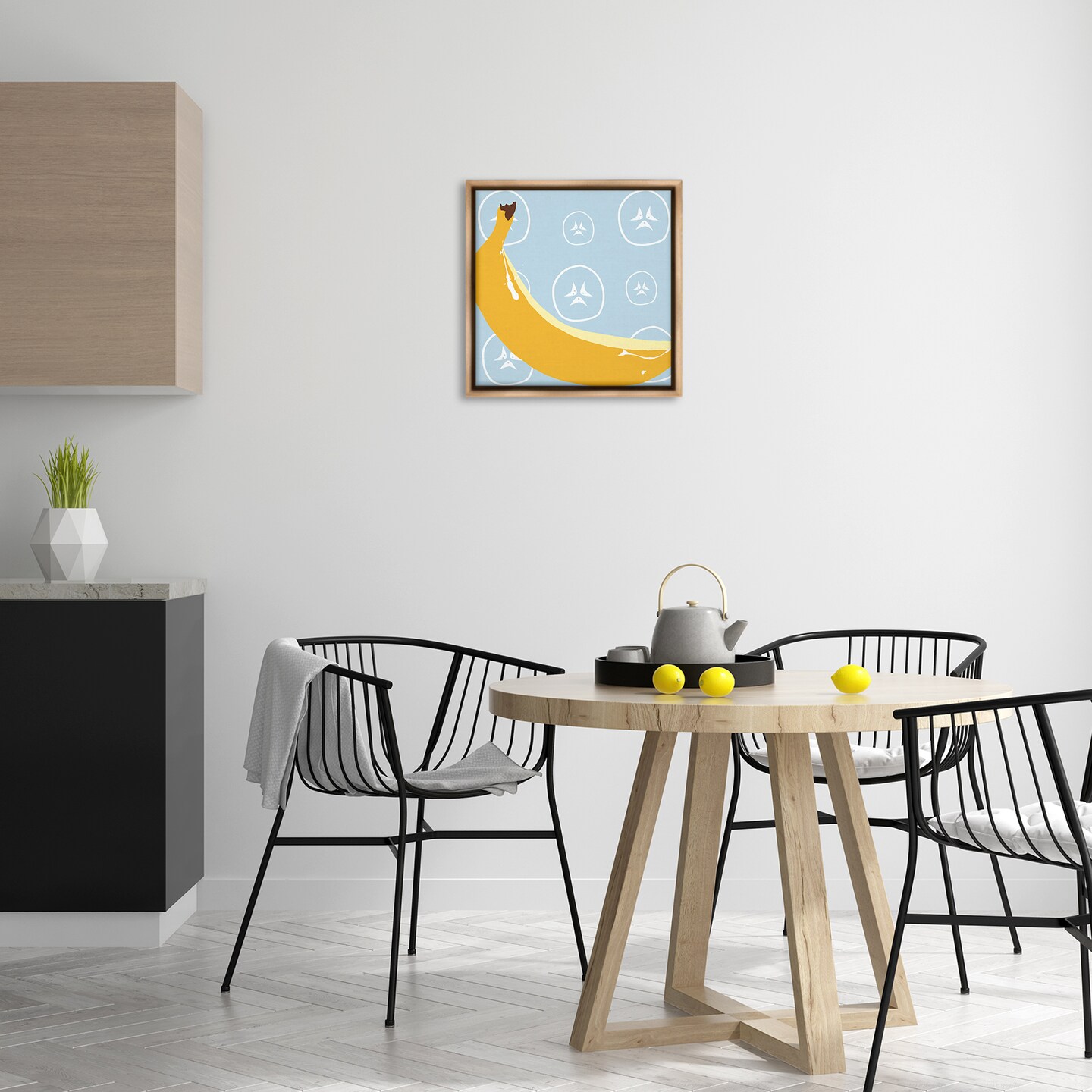 Stupell Industries Bright Banana Fruit Floater Framed Canvas Wall Art Design by Daniela Santiago