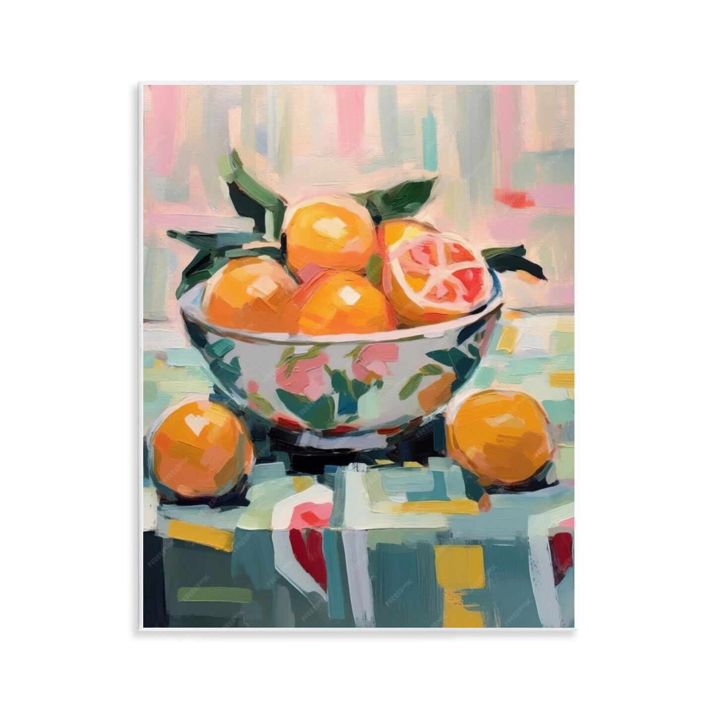 Stupell Industries Kitchen Bowl of Oranges Wall Plaque Art Design by LSR Design Studio
