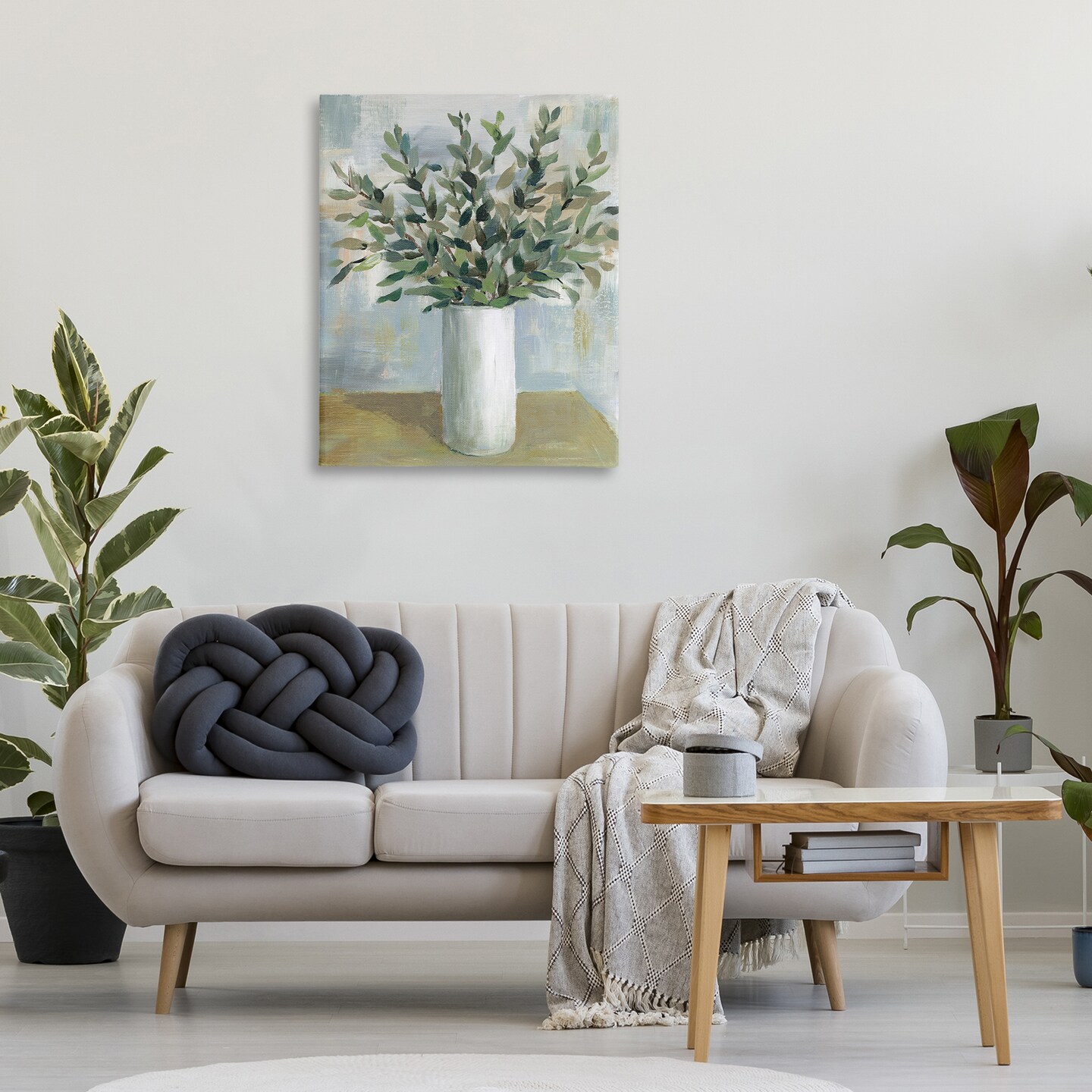 Stupell Industries Leafy Green Plant Vase Canvas Wall Art Design by Cloverfield &#x26; Co.