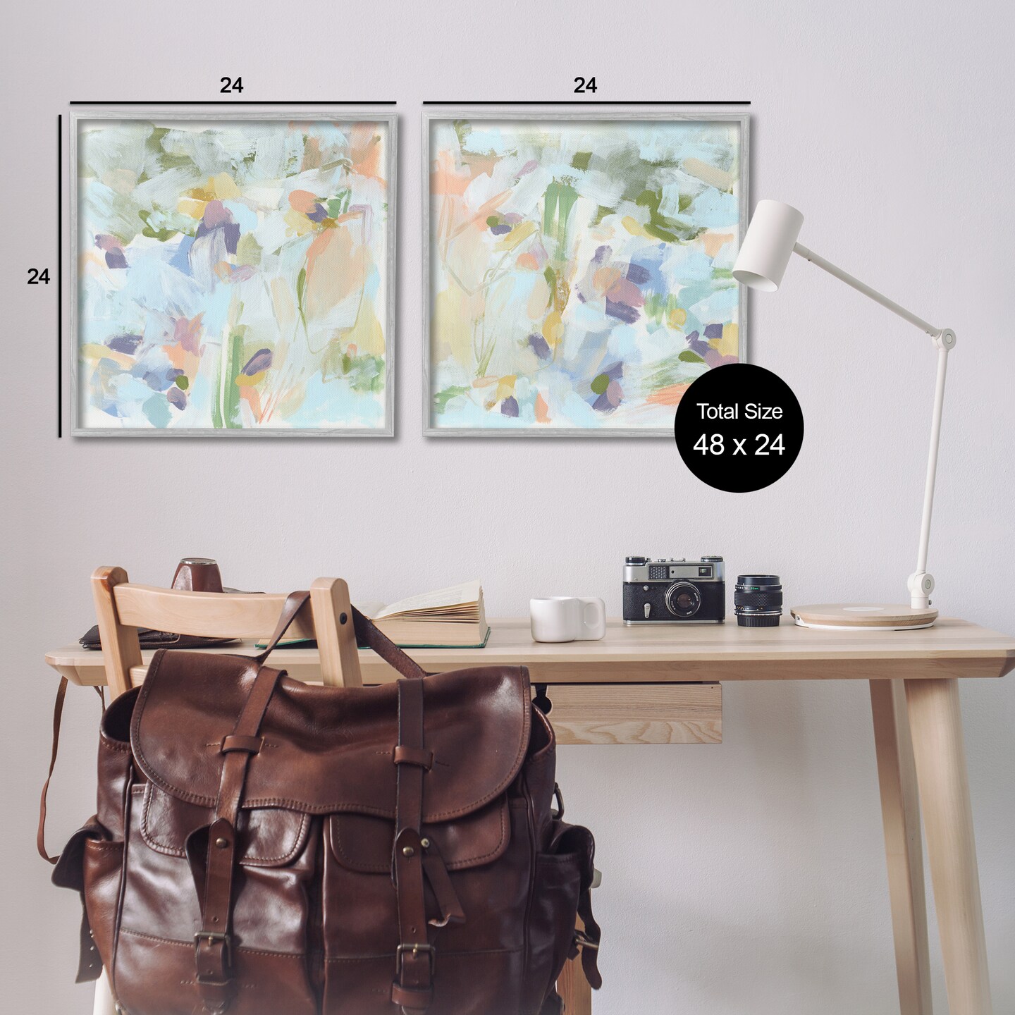 Stupell Industries Pastel Abstract Expressions 2pc Framed Giclee Wall Art Set Design by June Erica Vess