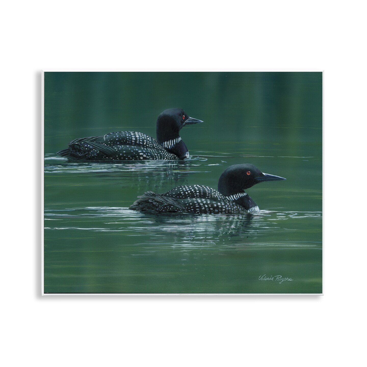 Stupell Industries Peaceful Loon Duo Wall Plaque Art Design by Valerie Rogers