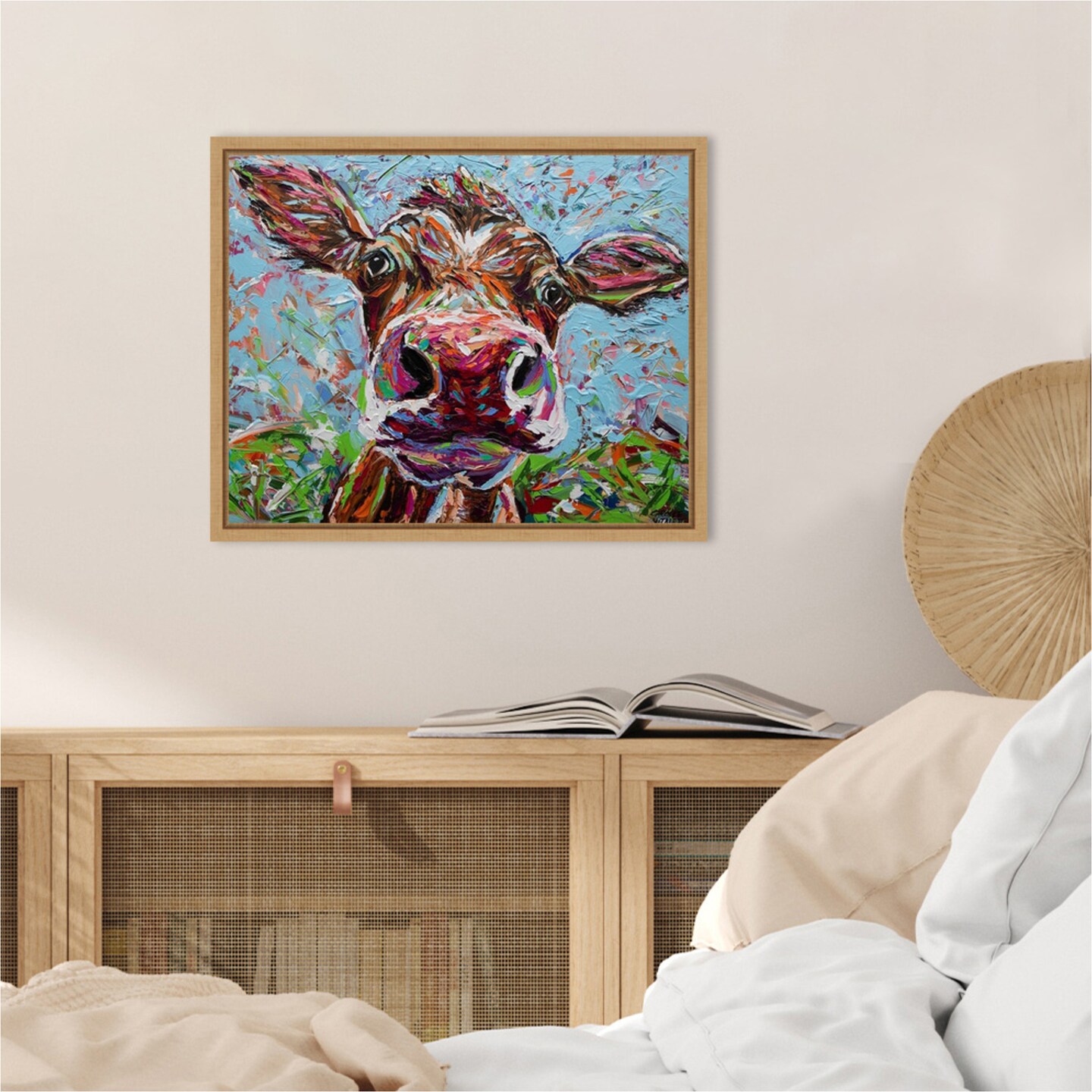 Cow From Another Planet I by Carolee Vitaletti Framed Canvas Wall Art