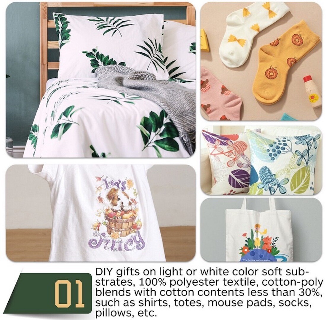 A-SUB Sublimation Paper for DIY Unique Christmas Gifts Compatible with Inkjet Printer which Match Sublimation Ink