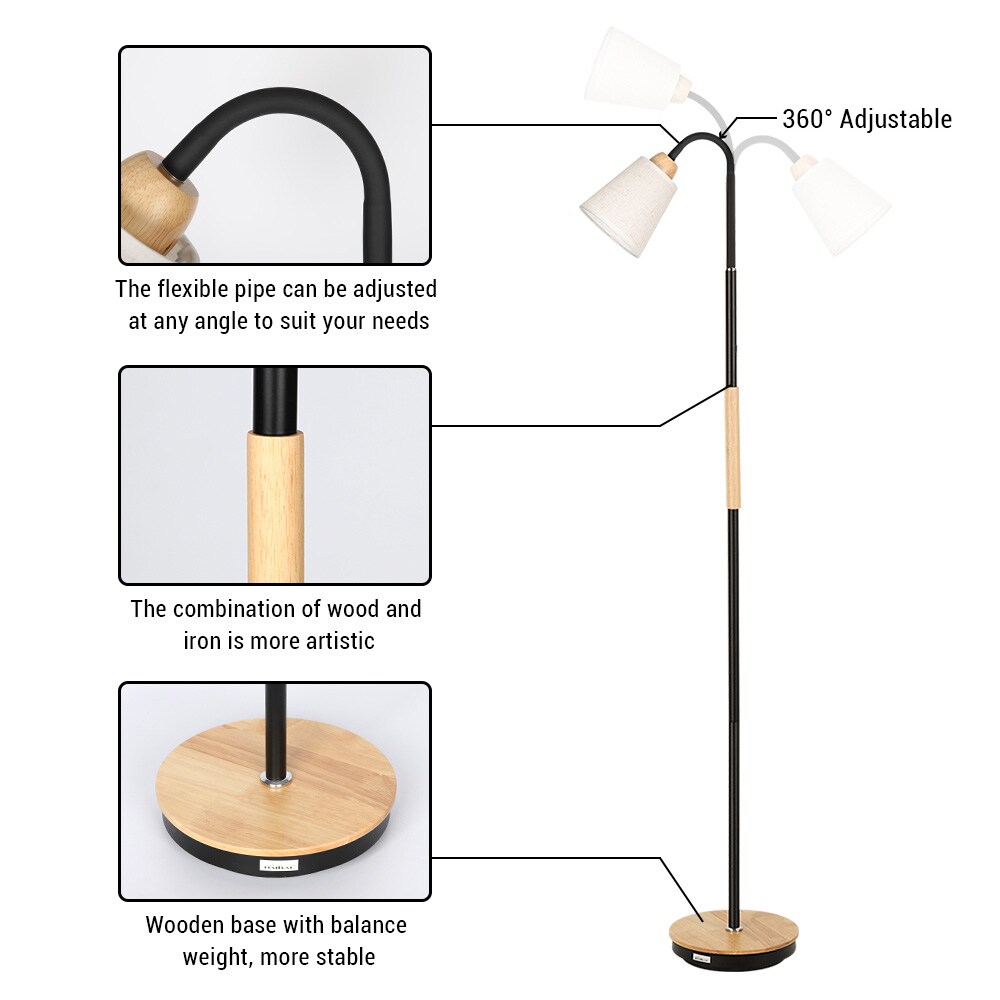 Modern Floor Lamp 360&#xB0; Adjustable Standing Lamp Tall Reading Lamp Living Room