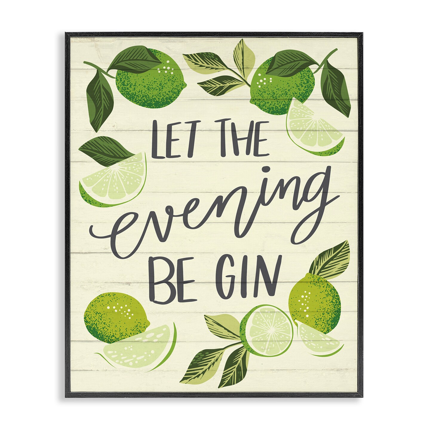 Stupell Industries Let Evening Be Gin Framed Giclee Wall Art Design by Caroline Alfreds