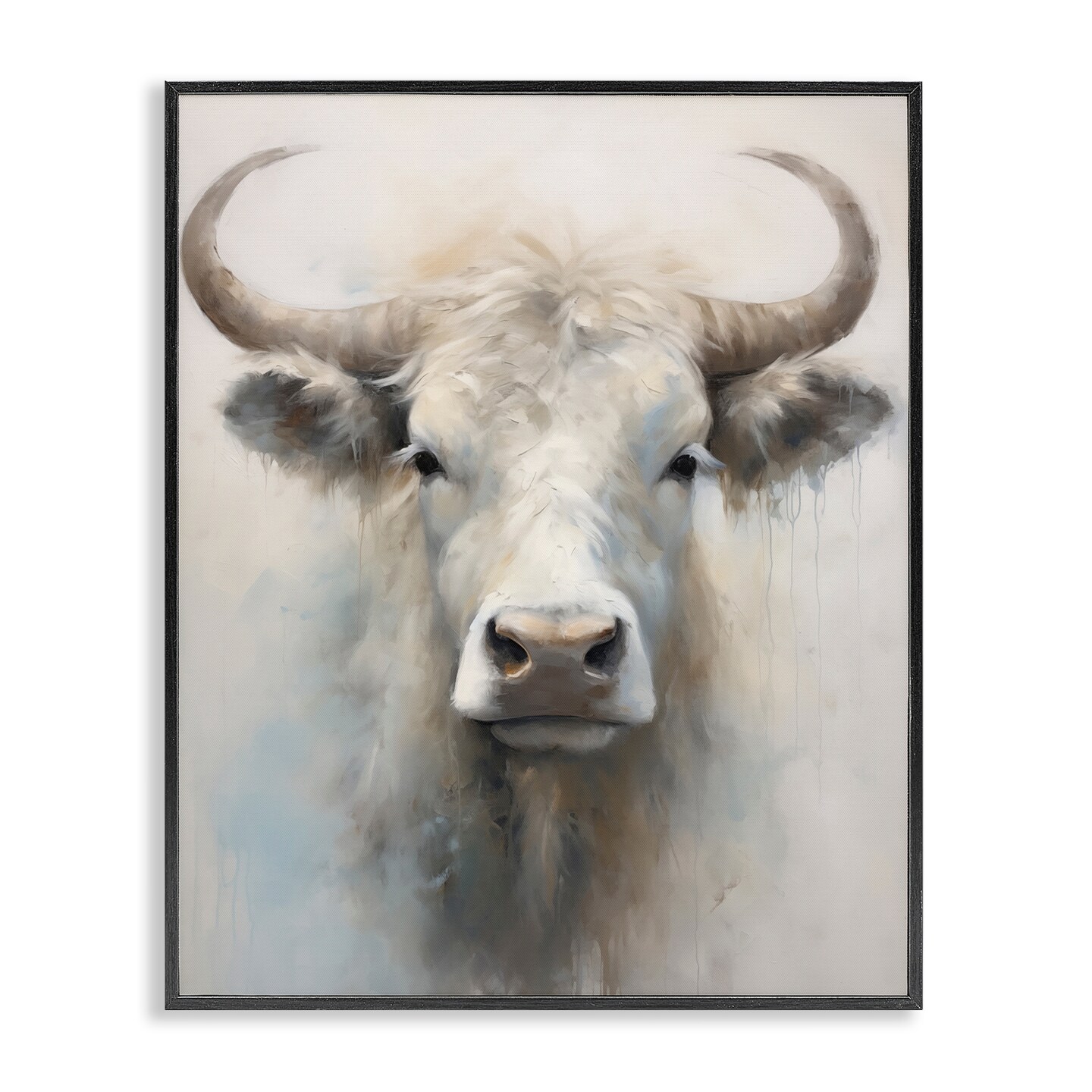 Stupell Industries Centered White Cattle Framed Giclee Wall Art Design by Arlington Prints