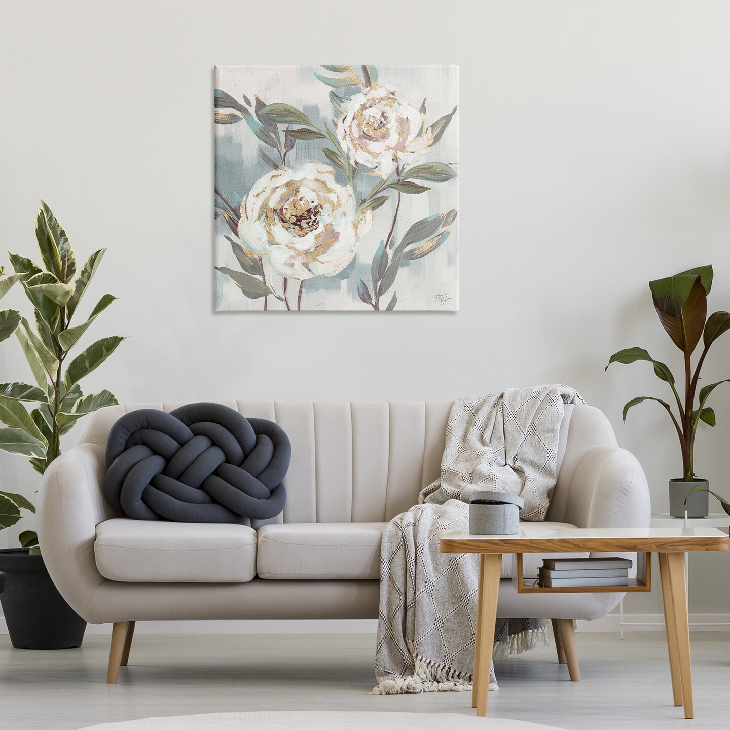 Stupell Industries Two Country Blossoms Canvas Wall Art Design by Nina Blue