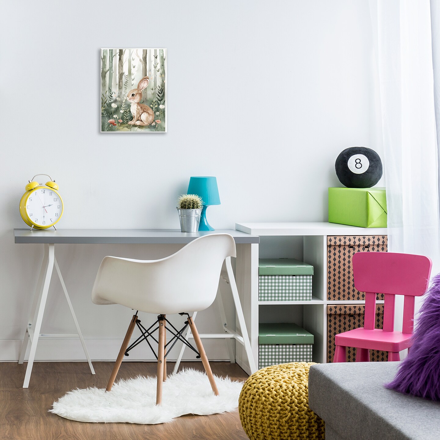 Stupell Industries Soft Woodland Bunny Wall Plaque Art Design by LSR Design Studio