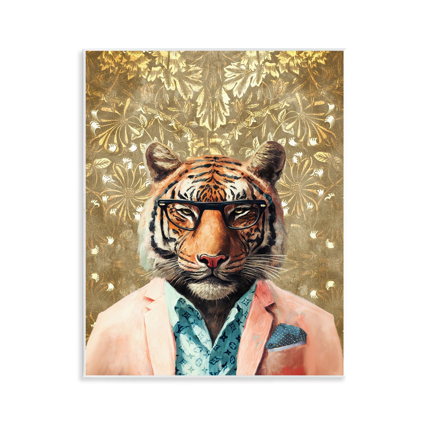 Stupell Industries Stylish Tiger Gold Wall Wall Plaque Art Design by Svetlana Aleynikova