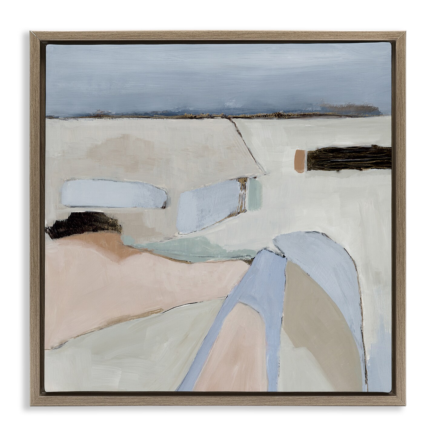 Stupell Industries Organic Neutral Landscape Floater Framed Canvas Wall Art Design by Jacob Q