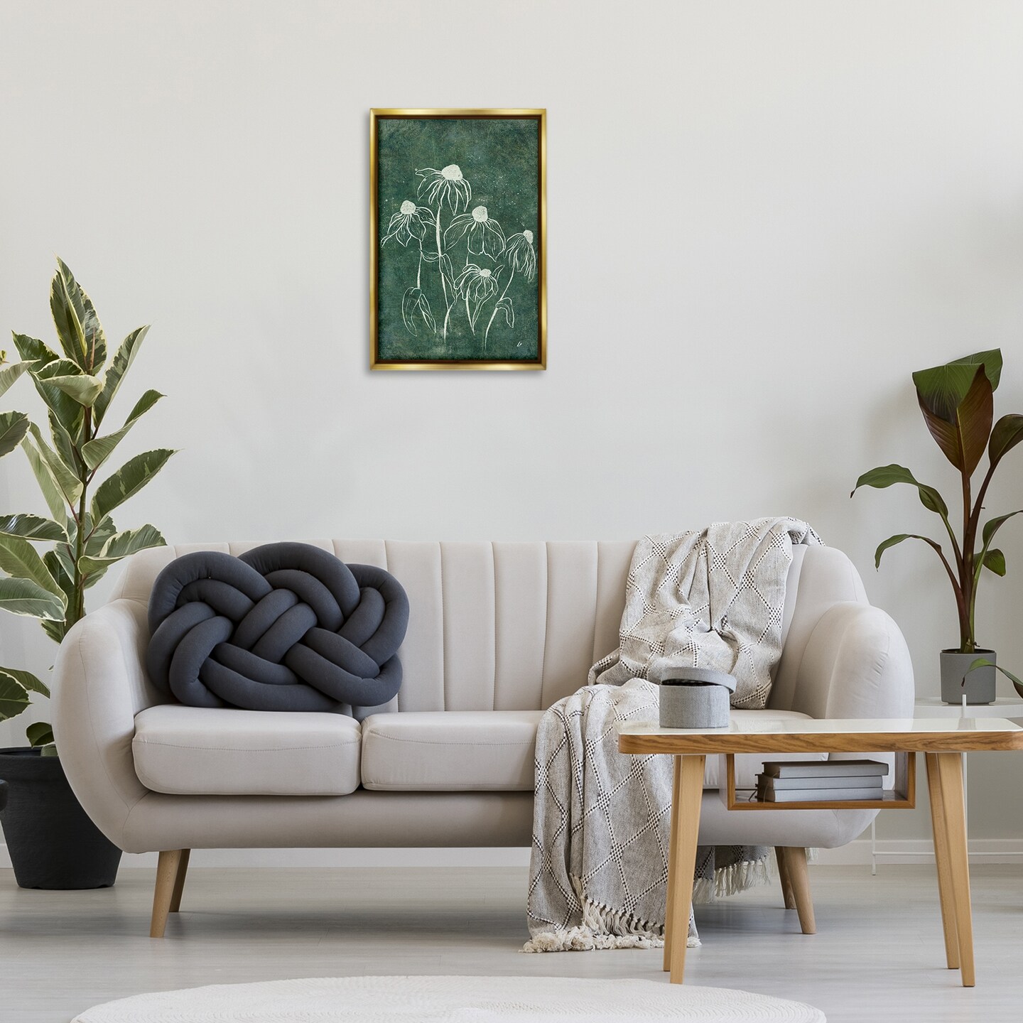 Stupell Industries Echinacea Garden Blooms Floater Framed Canvas Wall Art Design by Lydia Orange