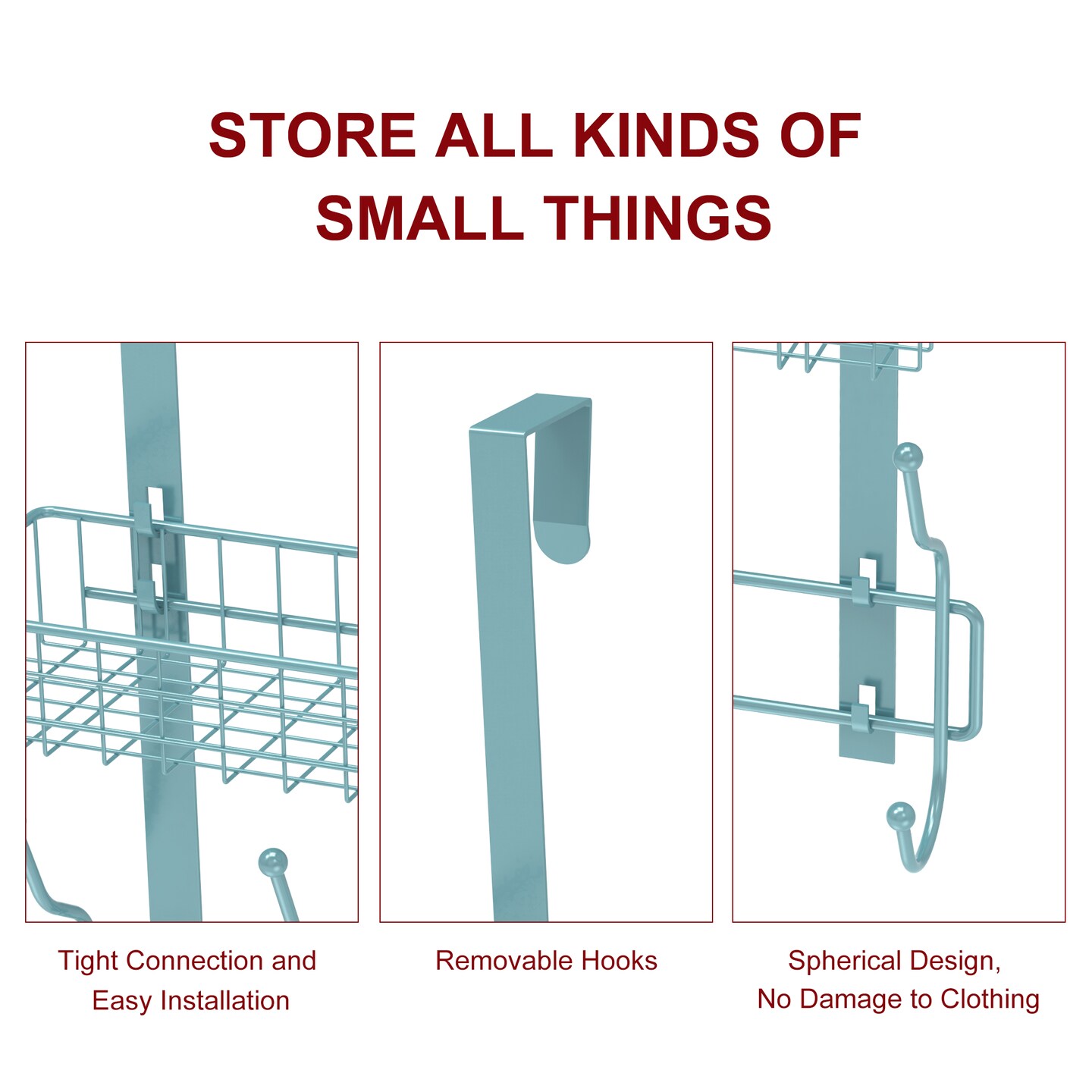 Hat Rack Door Rear Hook Rack Key Hanger Storage Anti-Rust Chrome Finish