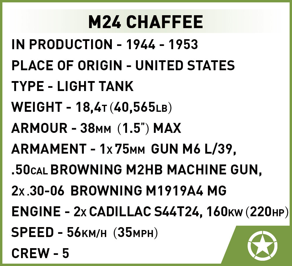 COBI Historical Collection M24 Chaffee Tank