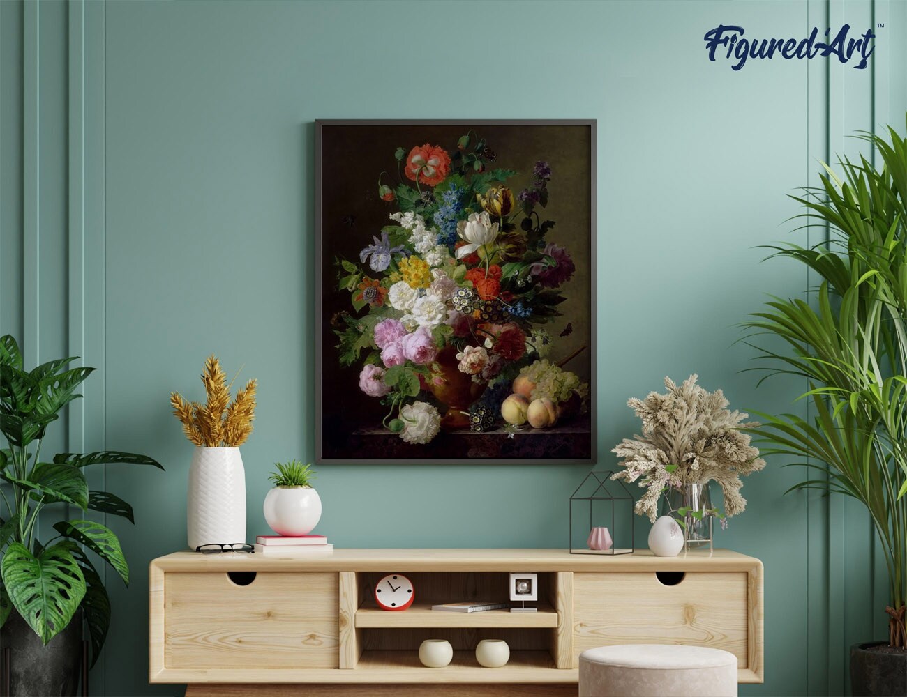 Figured&#x27;Art Paint by Numbers Kit for Adults Jan Frans van Dael - Vase of Flowers 16&#x22;x20&#x22; - Craft Art Painting DIY Kit Rolled Canvas without frame