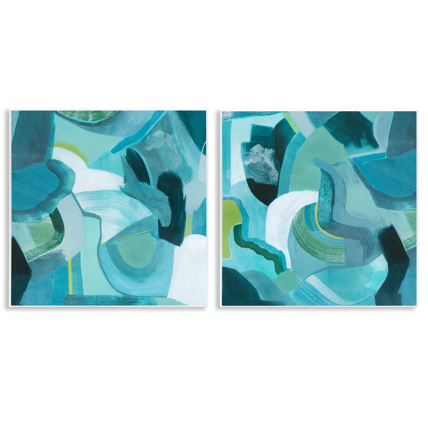 Stupell Industries Energetic Blue Patterns 2pc Wall Plaque Art Set Design by Grace Popp