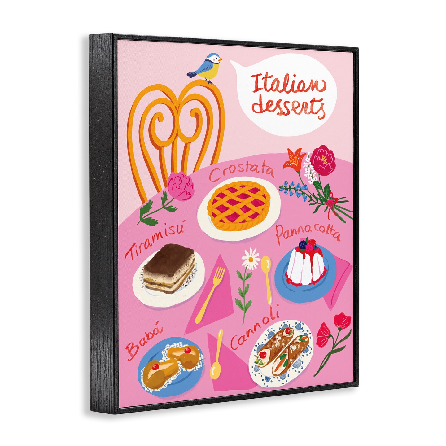 Stupell Industries Italian Desserts Table Framed Giclee Wall Art Design by Be Ni La