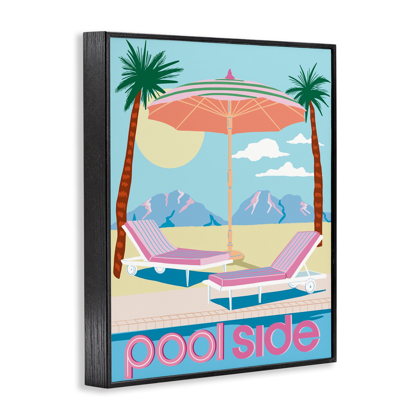 Stupell Industries Preppy Coastal Poolside Framed Giclee Wall Art Design by Jo Reid