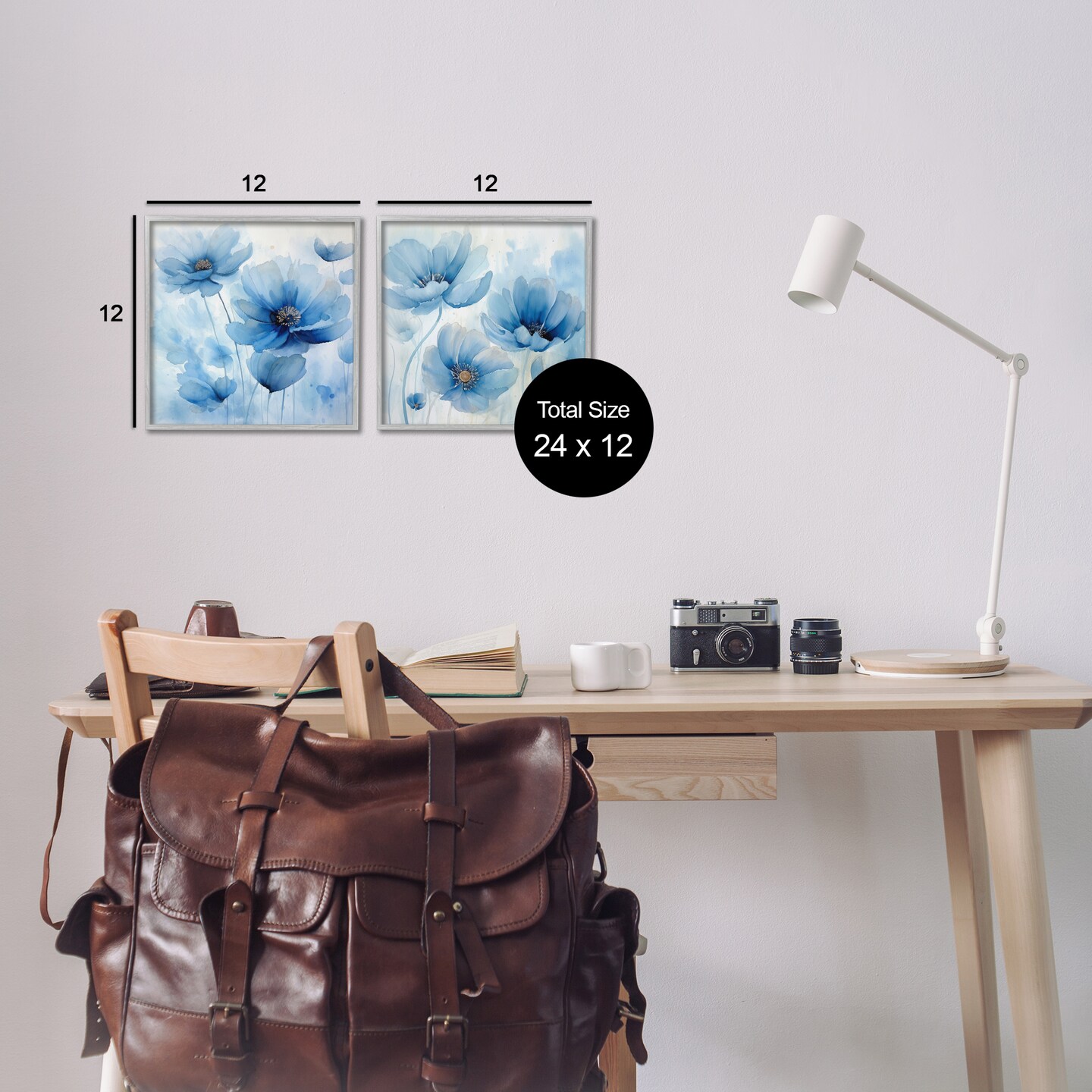 Stupell Industries Saturated Blue Blossoms 2pc Framed Giclee Wall Art Set Design by Irena Orlov