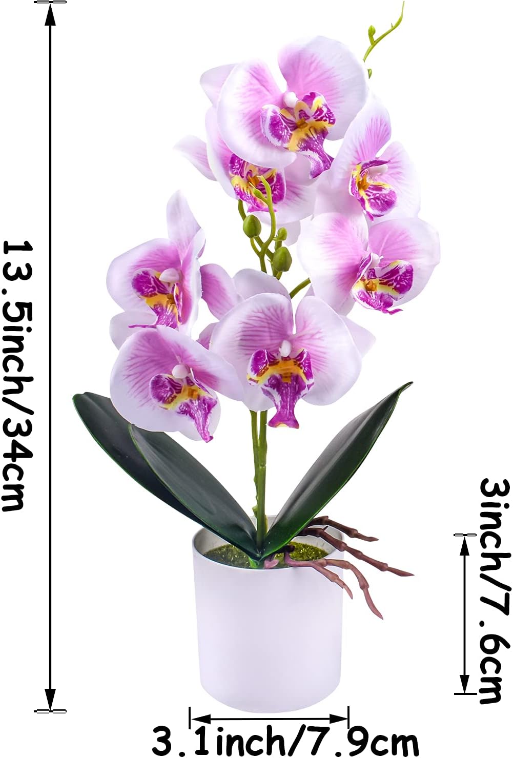 2pcs Artificial Potted Orchids – Lifelike Faux Flowers for Home, Office & Event Décor