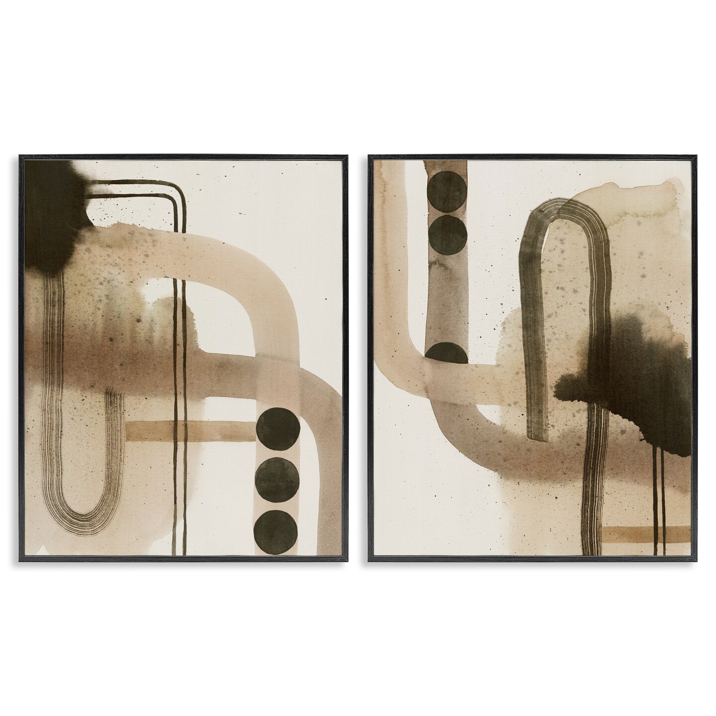 Stupell Industries Midcentury Curved Arches 2pc Framed Giclee Wall Art Set Design by Grace Popp