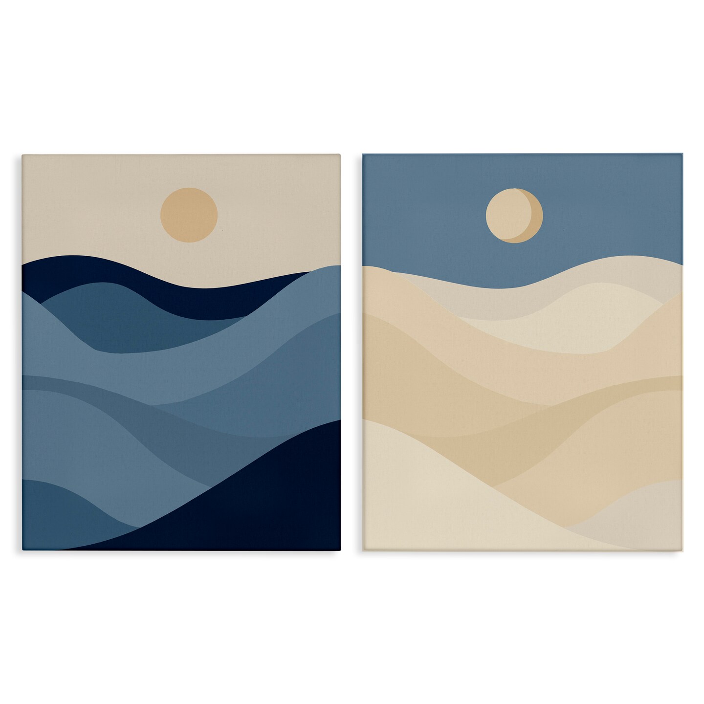 Stupell Industries Boho Waves & Dunes 2pc Canvas Wall Art Set Design by Daphne Polselli
