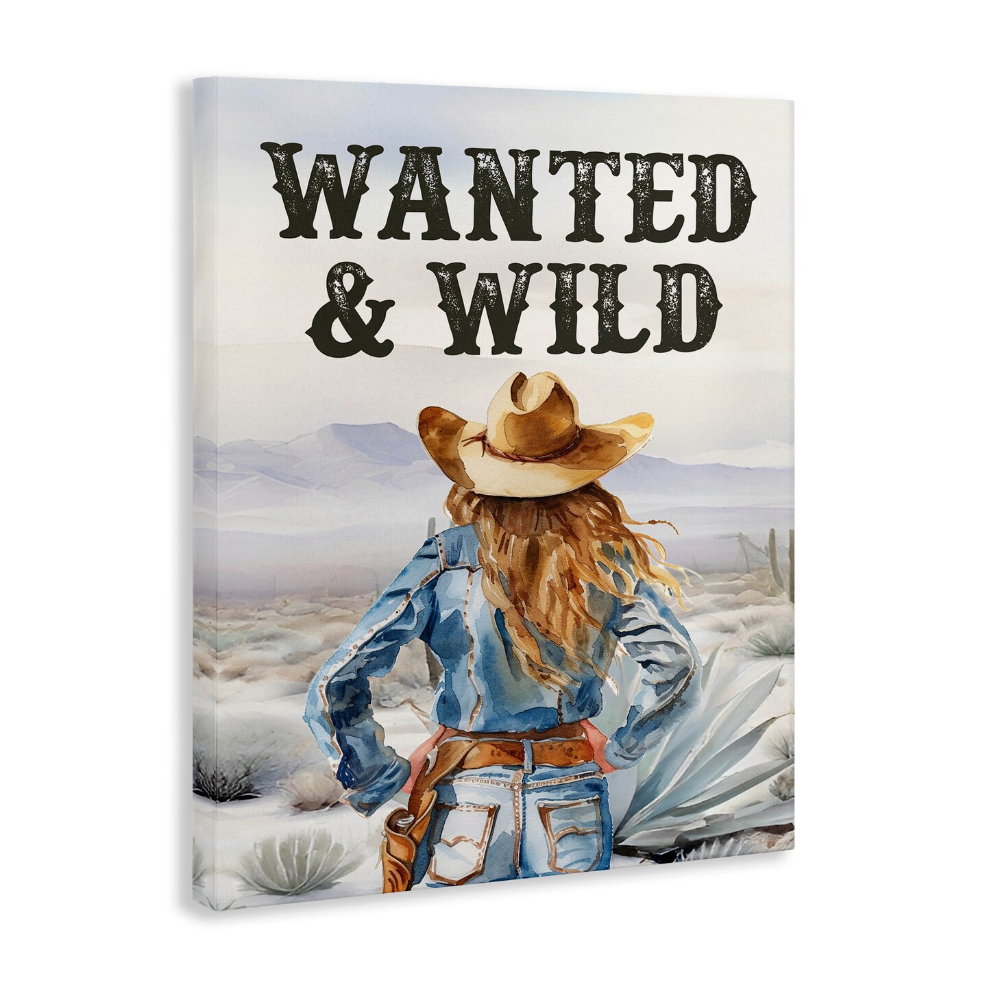 Stupell Industries Wanted &#x26; Wild Cowgirl Canvas Wall Art Design by Lettered and Lined