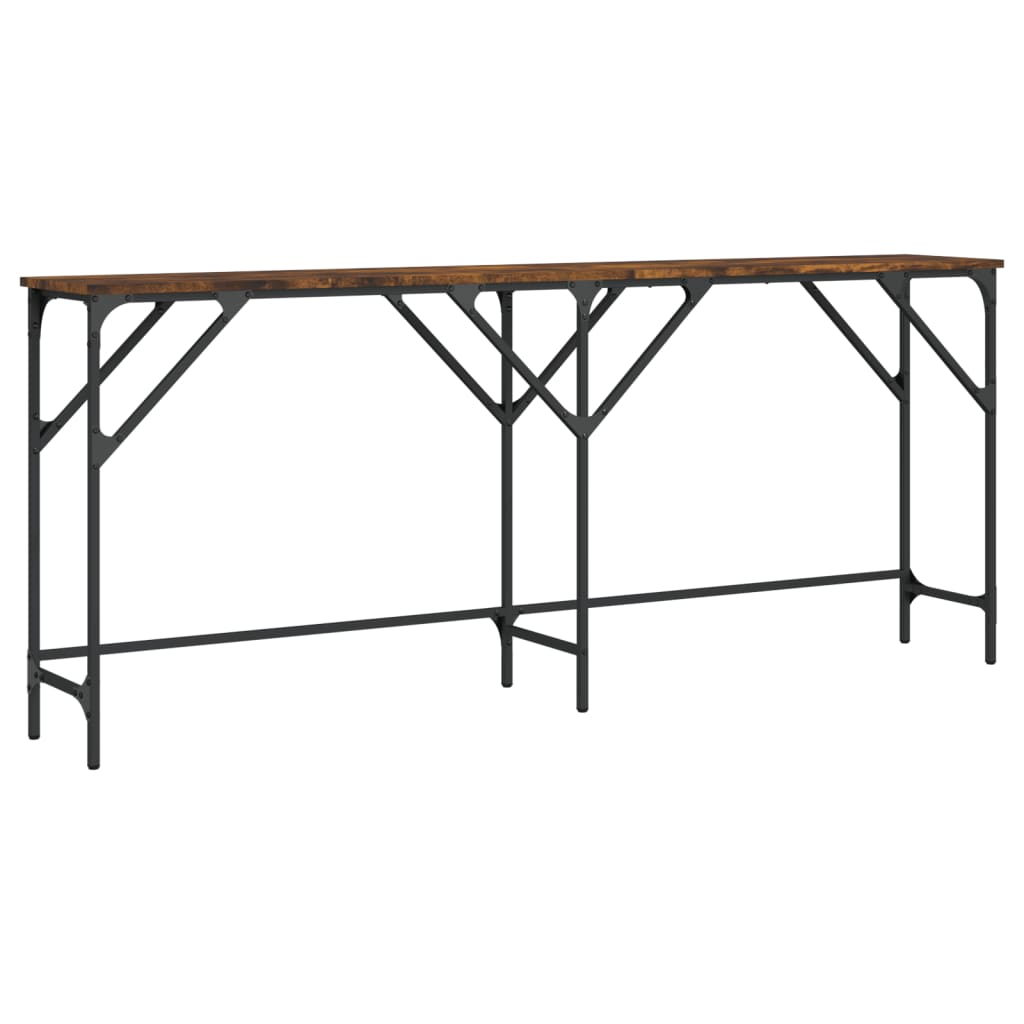 vidaXL Console Table Smoked Oak 70.9"x11.4"x29.5" Engineered Wood