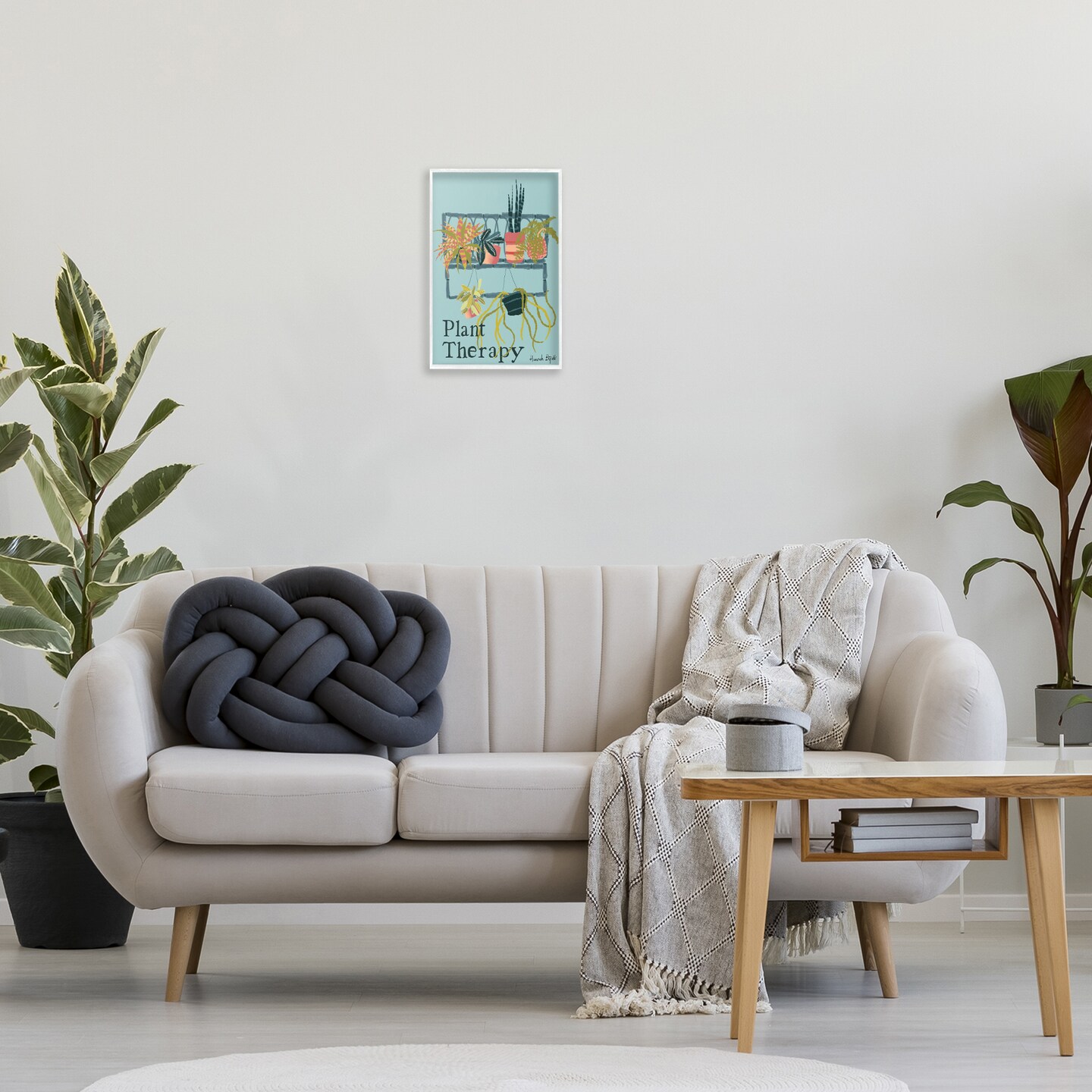 Stupell Industries Plant Therapy Shelf Framed Giclee Wall Art Design by Hannah Byatt
