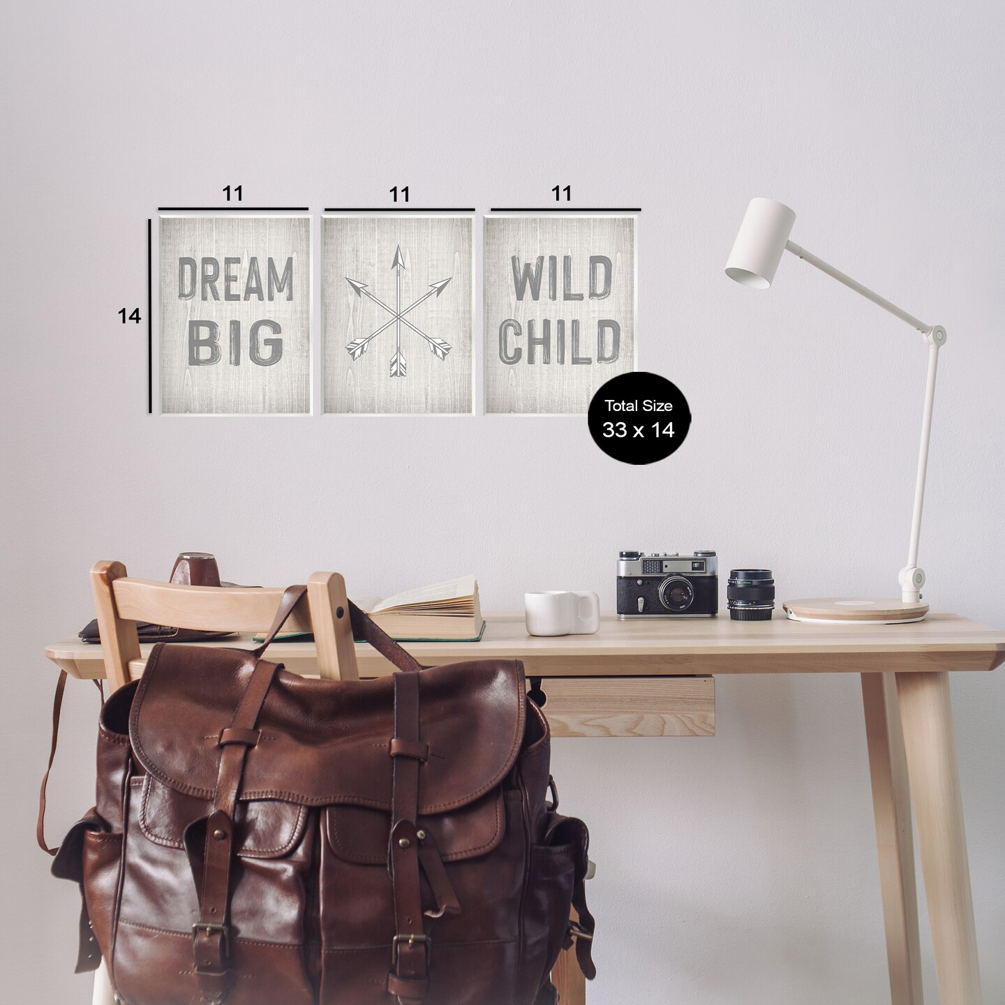 Stupell Industries Dream Big Boho Arrows 3pc Wall Plaque Art Set Design by Ashley Calhoun