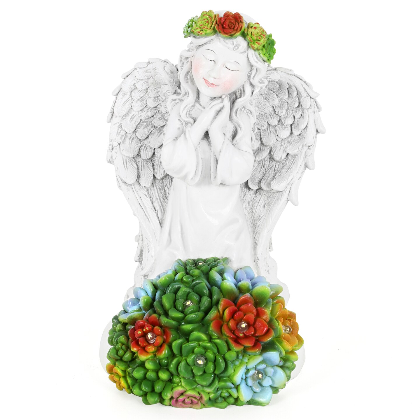 Solar Statue Lamp, Kneeling Fairy Resin Ornament Lamp, Garden, Lawn, Courtyard, Balcony, Garden Decoration