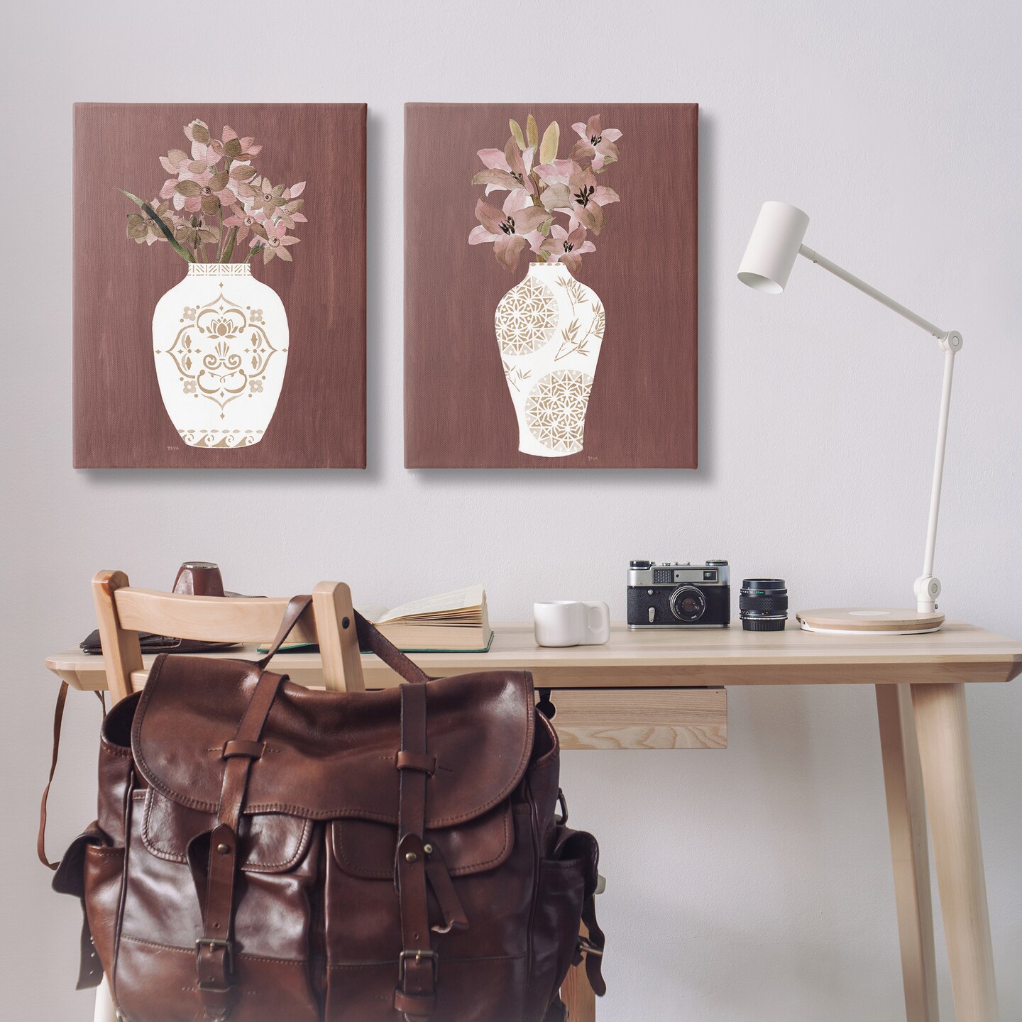 Stupell Industries Rustic Boho Bouquets 2pc Canvas Wall Art Set Design by Janet Tava