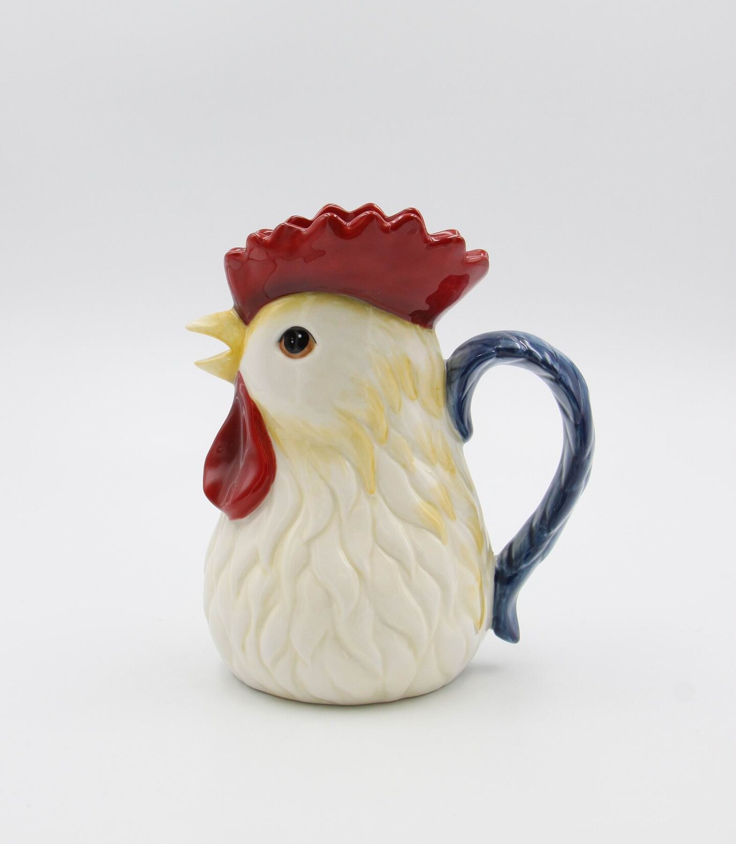 Hand Painted Ceramic Rooster Pitcher, Home D&#xE9;cor, Gift for Her, Gift for Mom, Kitchen D&#xE9;cor, Farmhouse D&#xE9;cor, Fall Decor