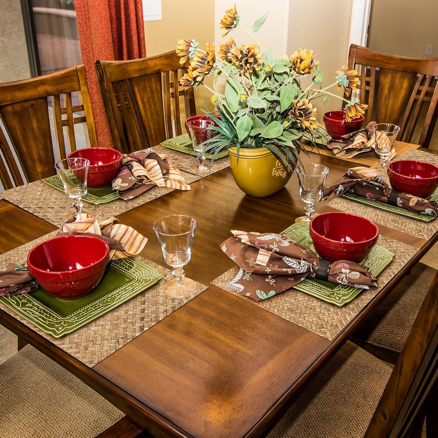 100-Pack Wicker-Print Paper Placemats – 11.8" x 15.7" Disposable Rattan-Style Table Mats for Dining, Weddings & Events