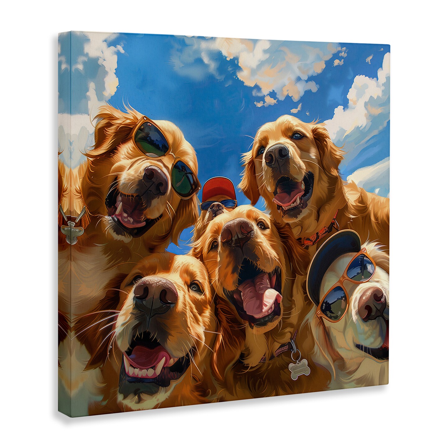 Stupell Industries Golden Retriever Group Selfie Canvas Wall Art Design by Jim Baldwin
