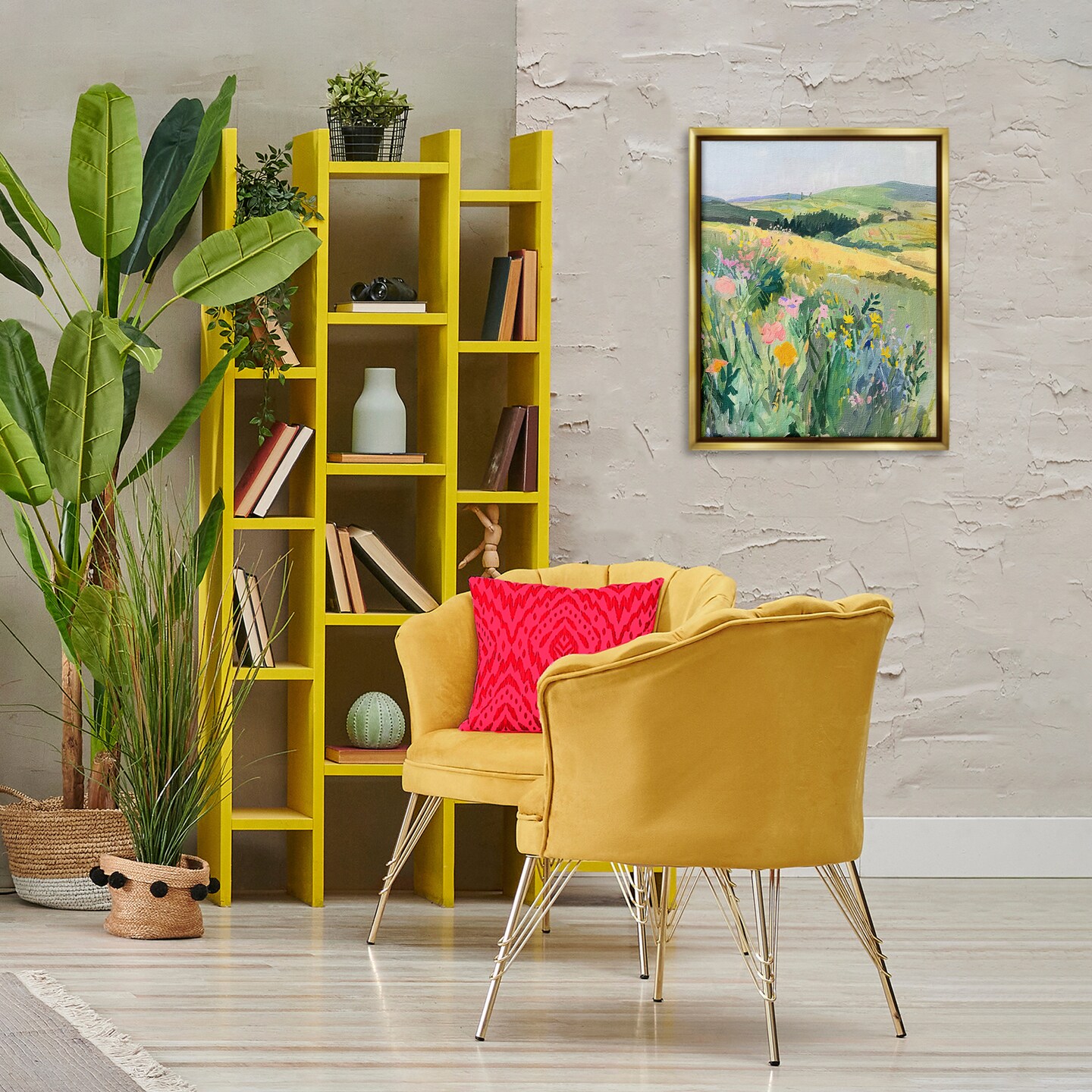 Stupell Industries Pastel Landscape Hills Floater Framed Canvas Wall Art Design by RileyB
