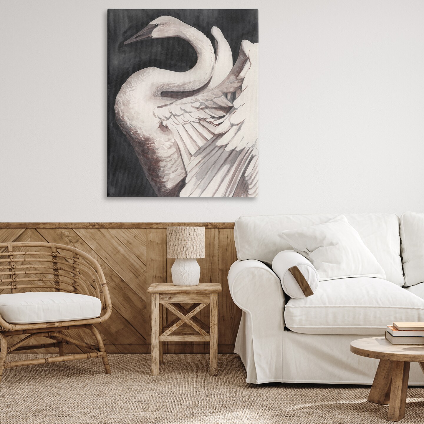 Stupell Industries Swan Spreading Wings Canvas Wall Art Design by Grace Popp