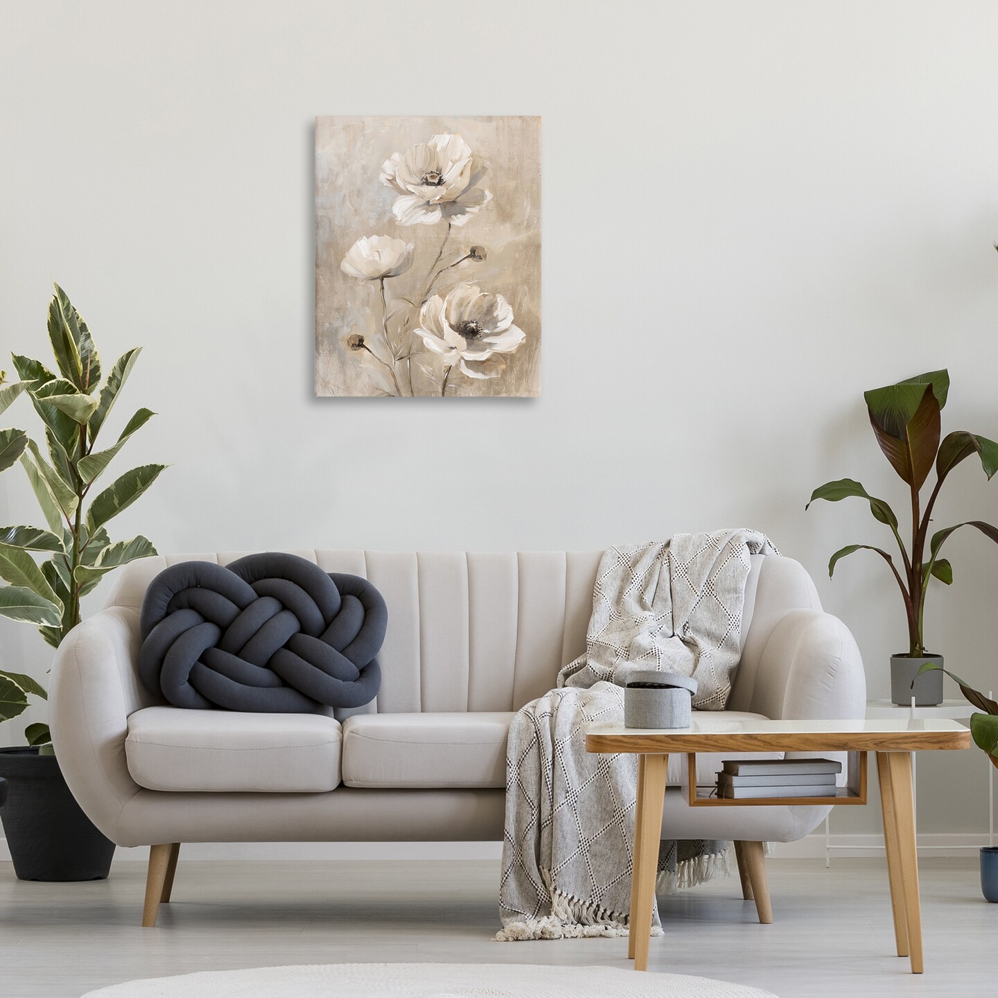 Stupell Industries Neutral Country Flora Canvas Wall Art Design by Nina Blue