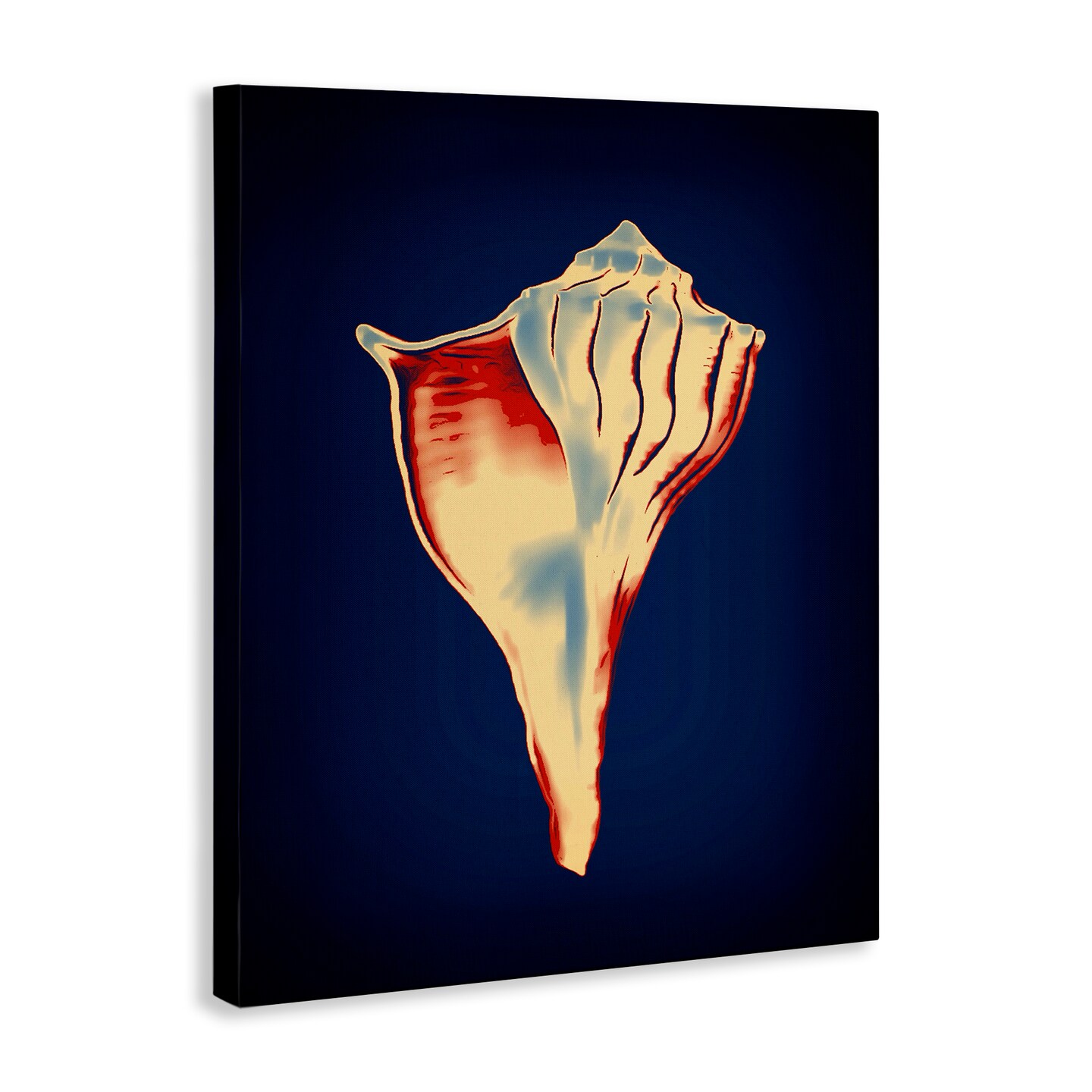Stupell Industries Lightning Whelk on Blue Canvas Wall Art Design by Graffi*tee Studios