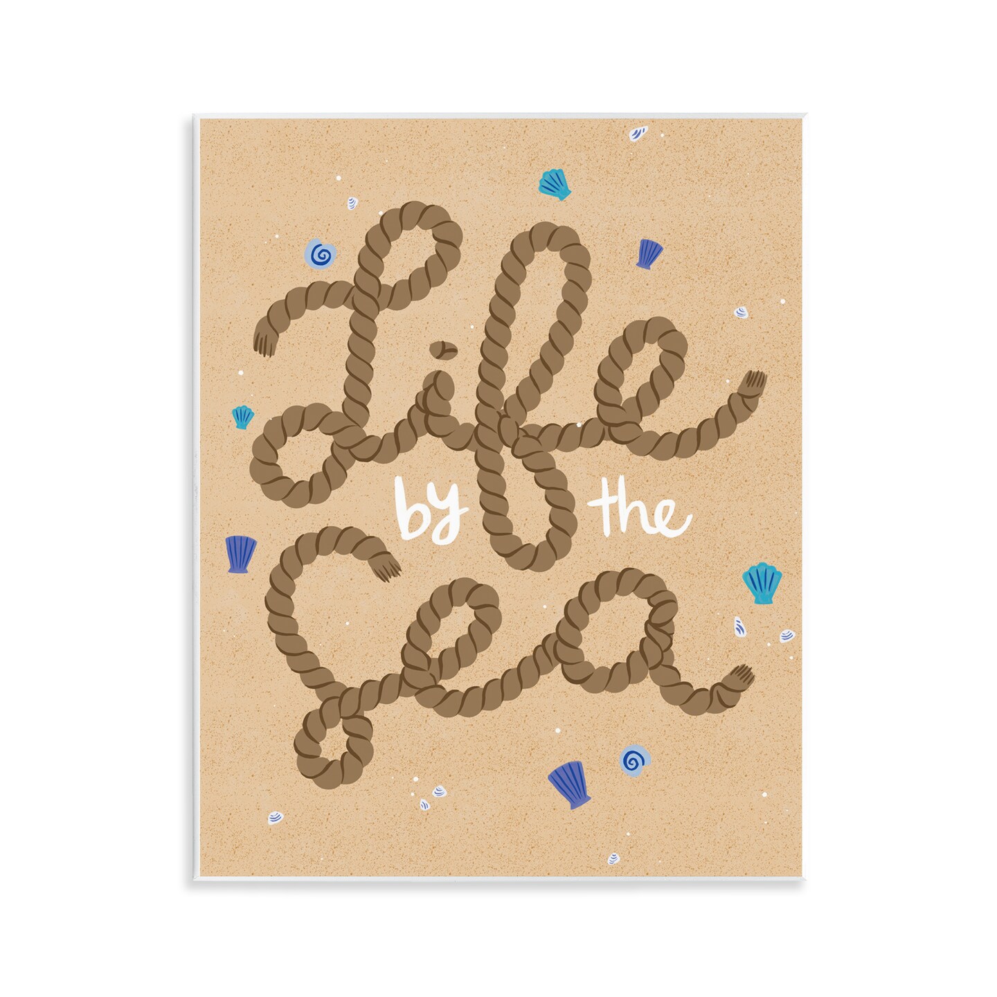 Stupell Industries Life By Sea Nautical Rope Wall Plaque Art Design by Deborah Curiel