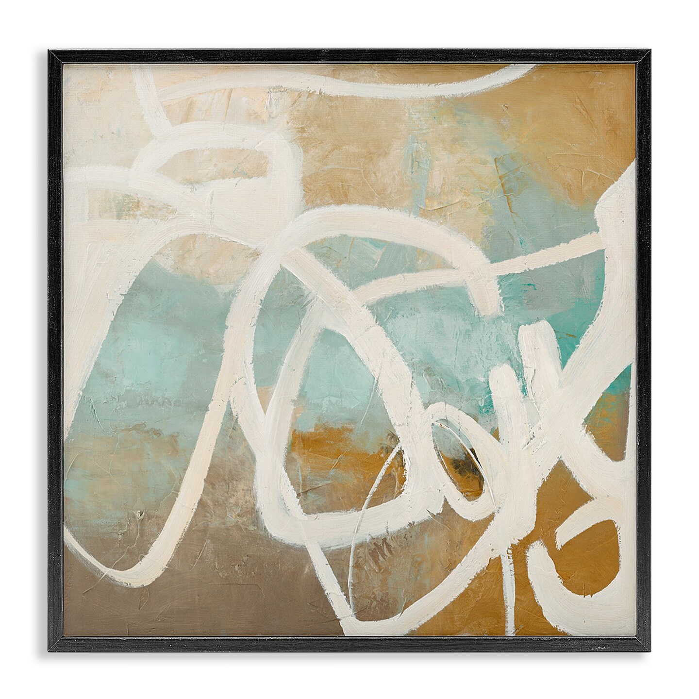 Stupell Industries Neutral Design With Squiggle Framed Giclee Wall Art Design by Design Fabrikken