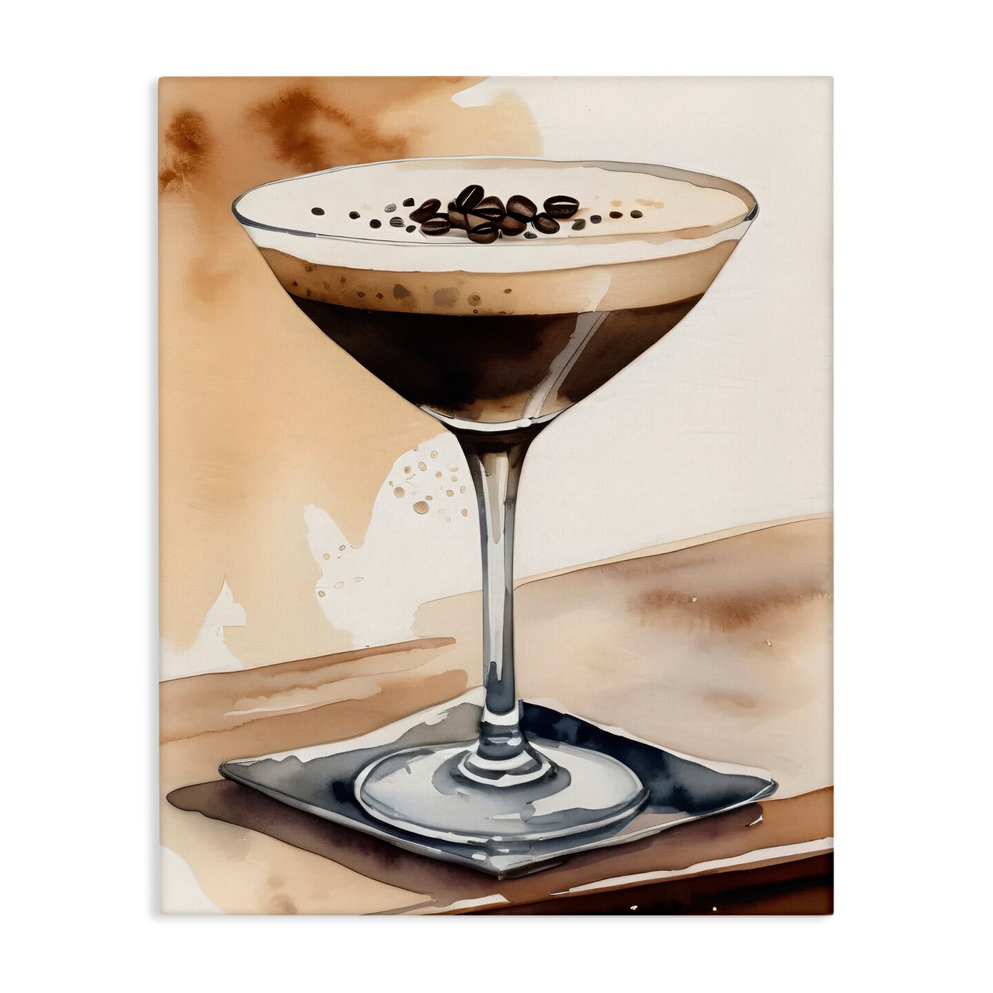 Stupell Industries Espresso Martini Watercolor Canvas Wall Art Design by LSR Design Studio